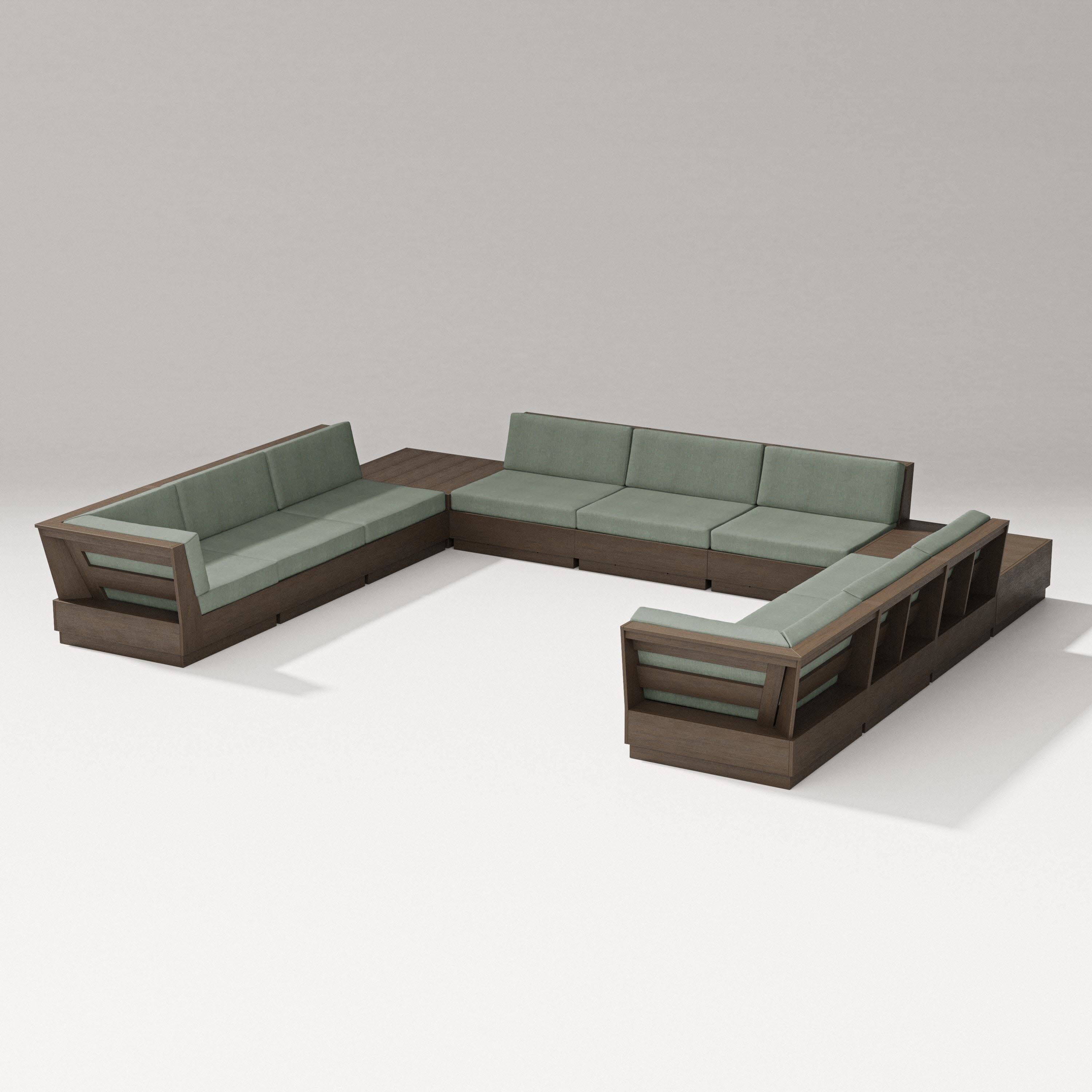 Elevate 11-Piece U-Shaped Sofa Sectional in Kona / Cast Sage