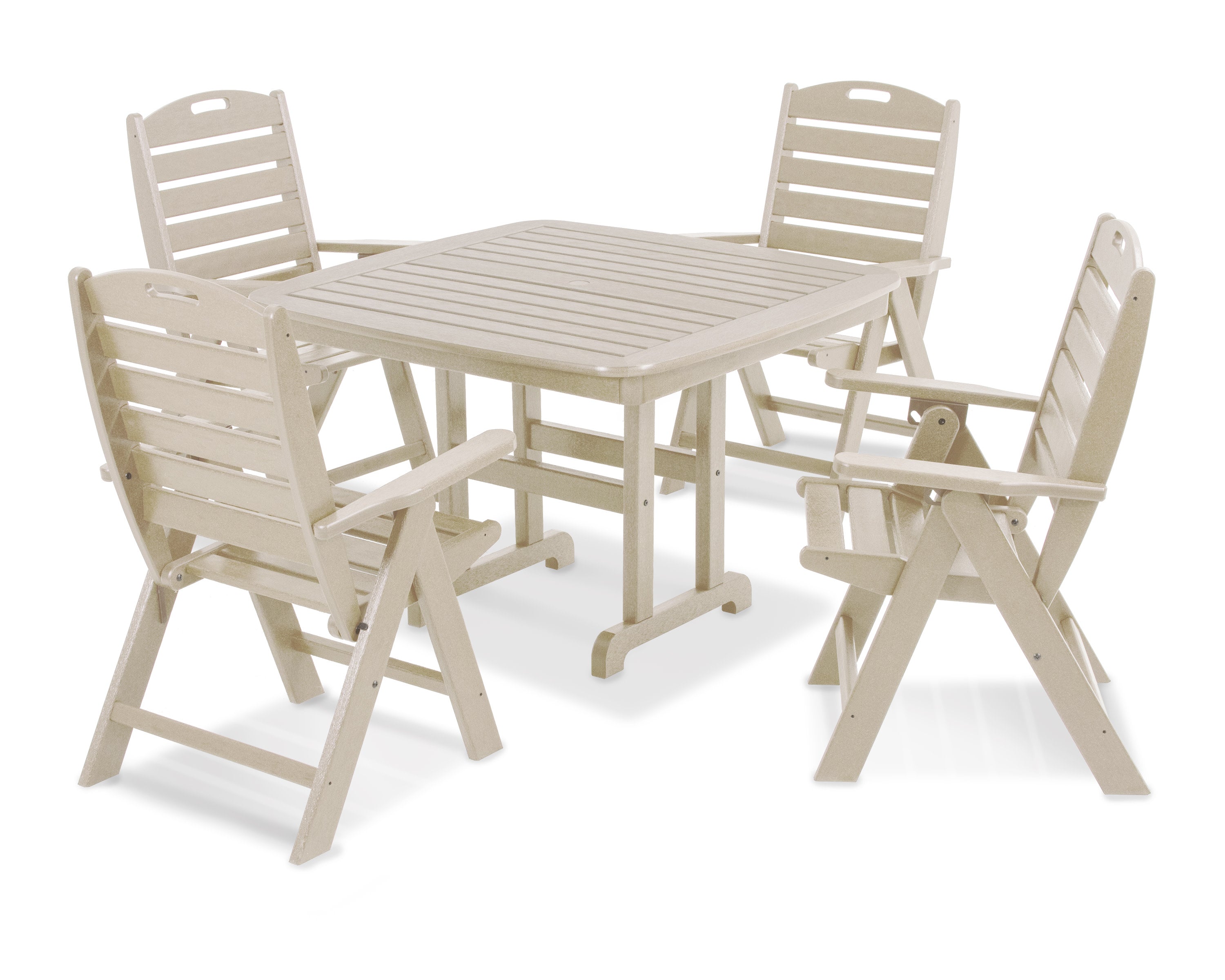 Nautical Highback Chair 5-Piece Dining Set in Sand
