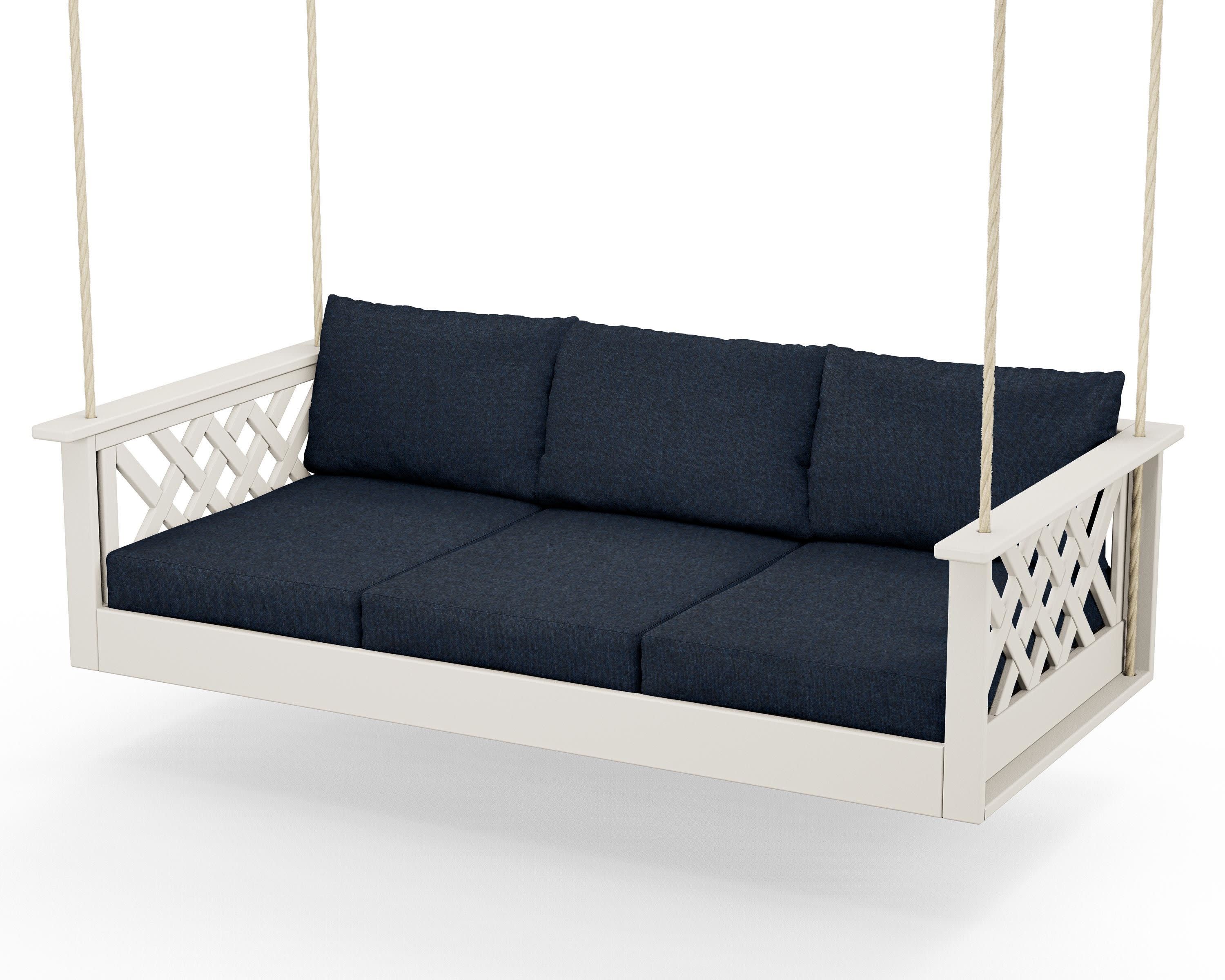 Wovendale Daybed Swing in Sand / Marine Indigo
