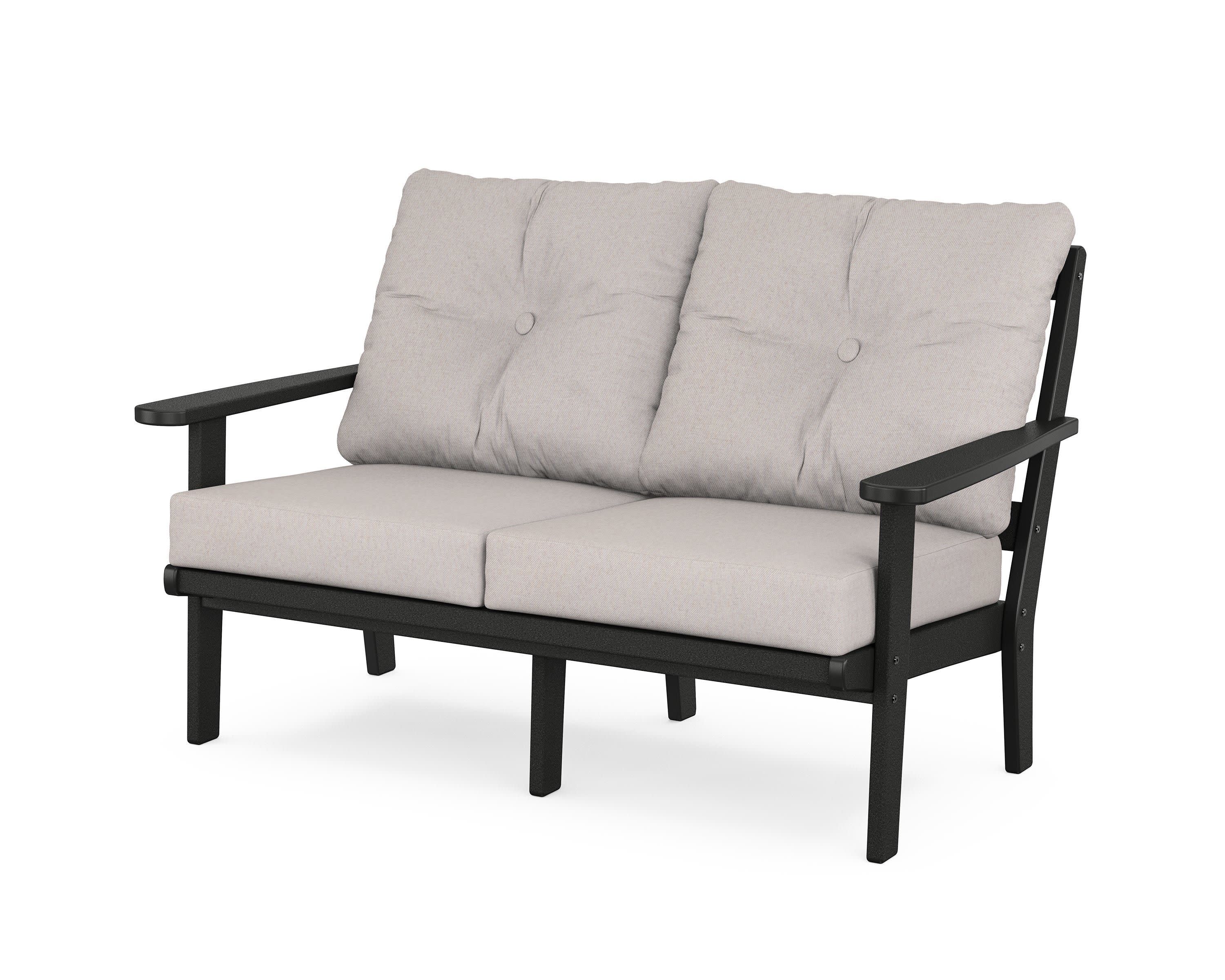 Mission Deep SeatingLoveseat in Black / Dune Burlap