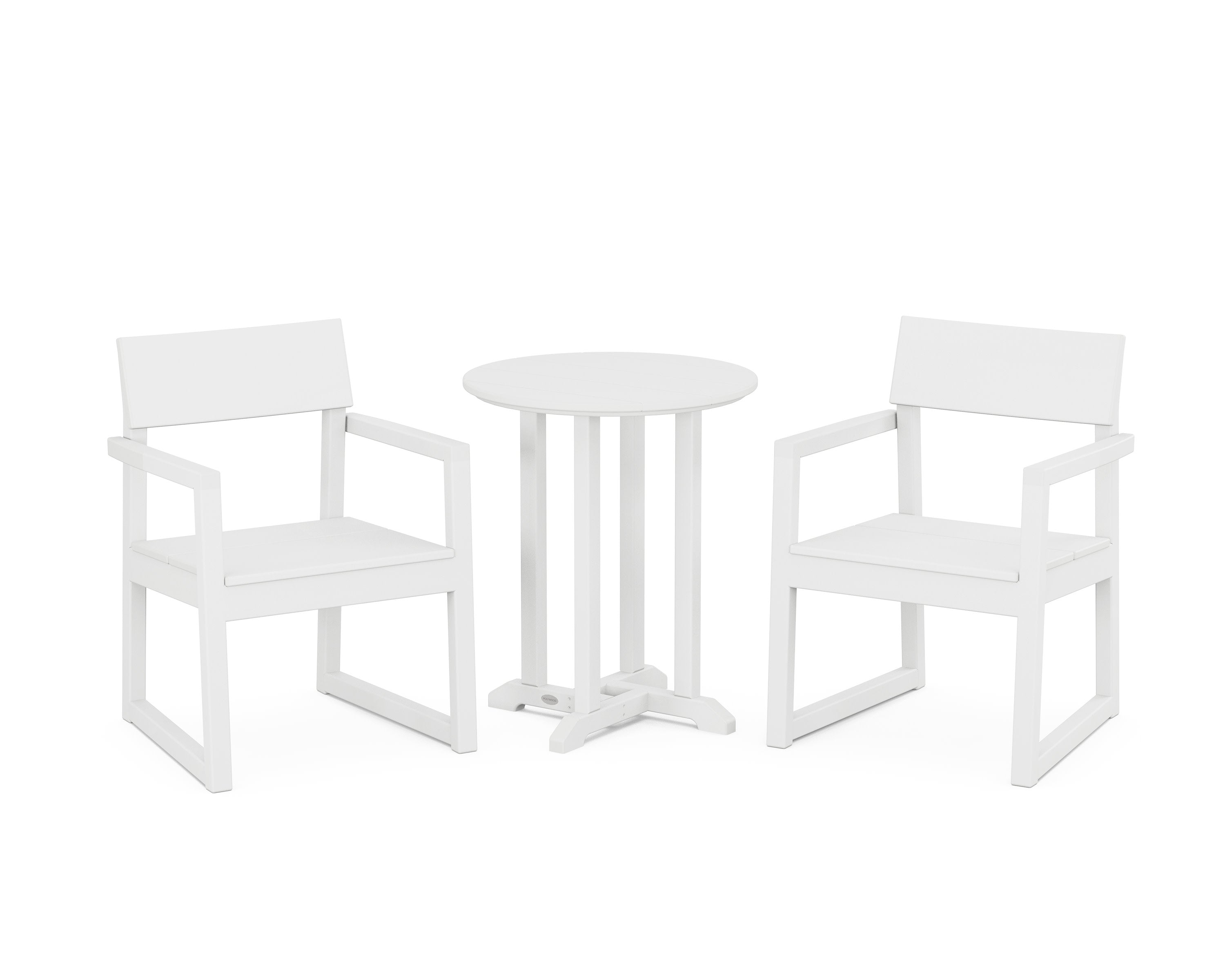EDGE 3-Piece Round Bistro Dining Set in White
