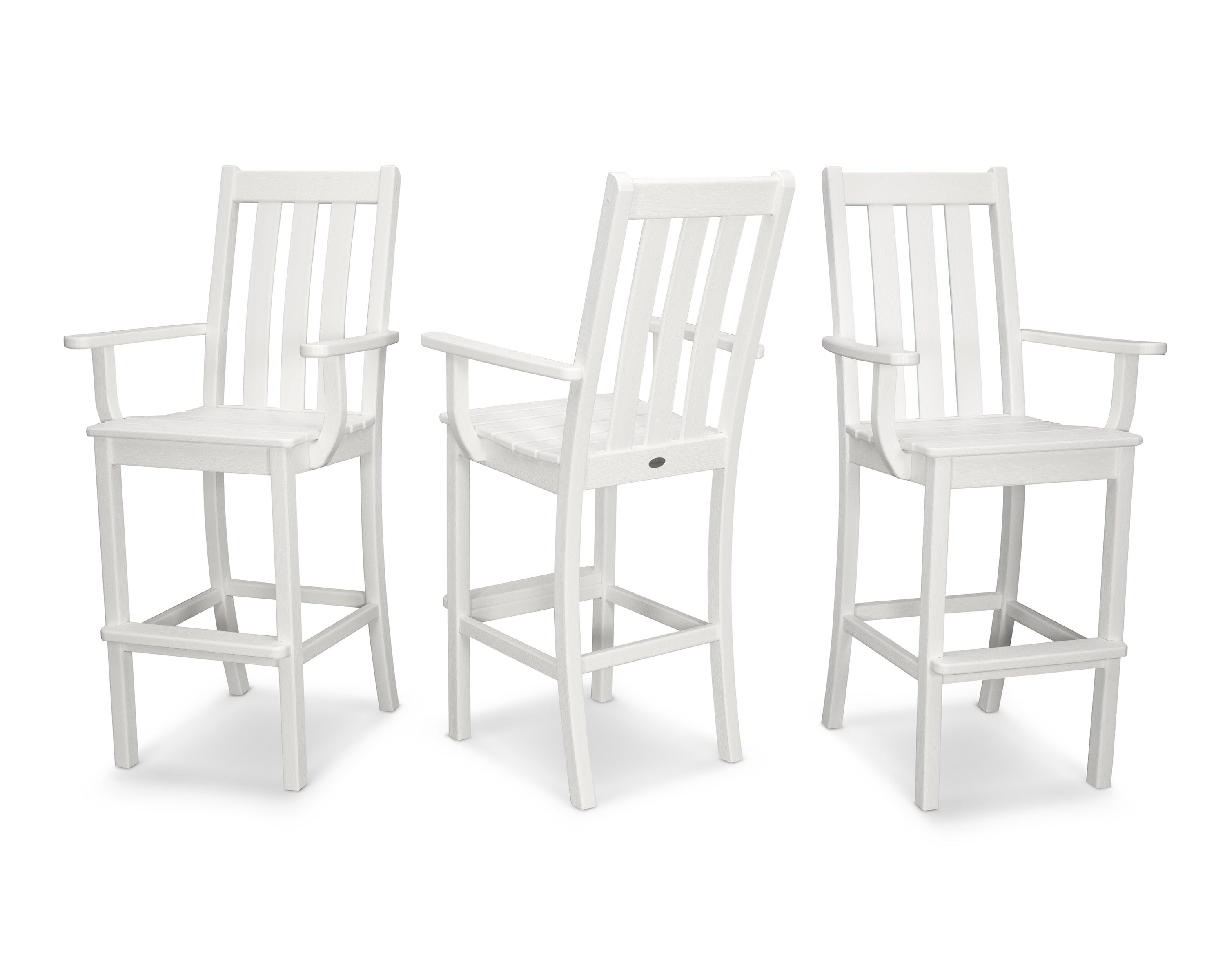 Vineyard Bar Arm Chair 3-Pack in Vintage White