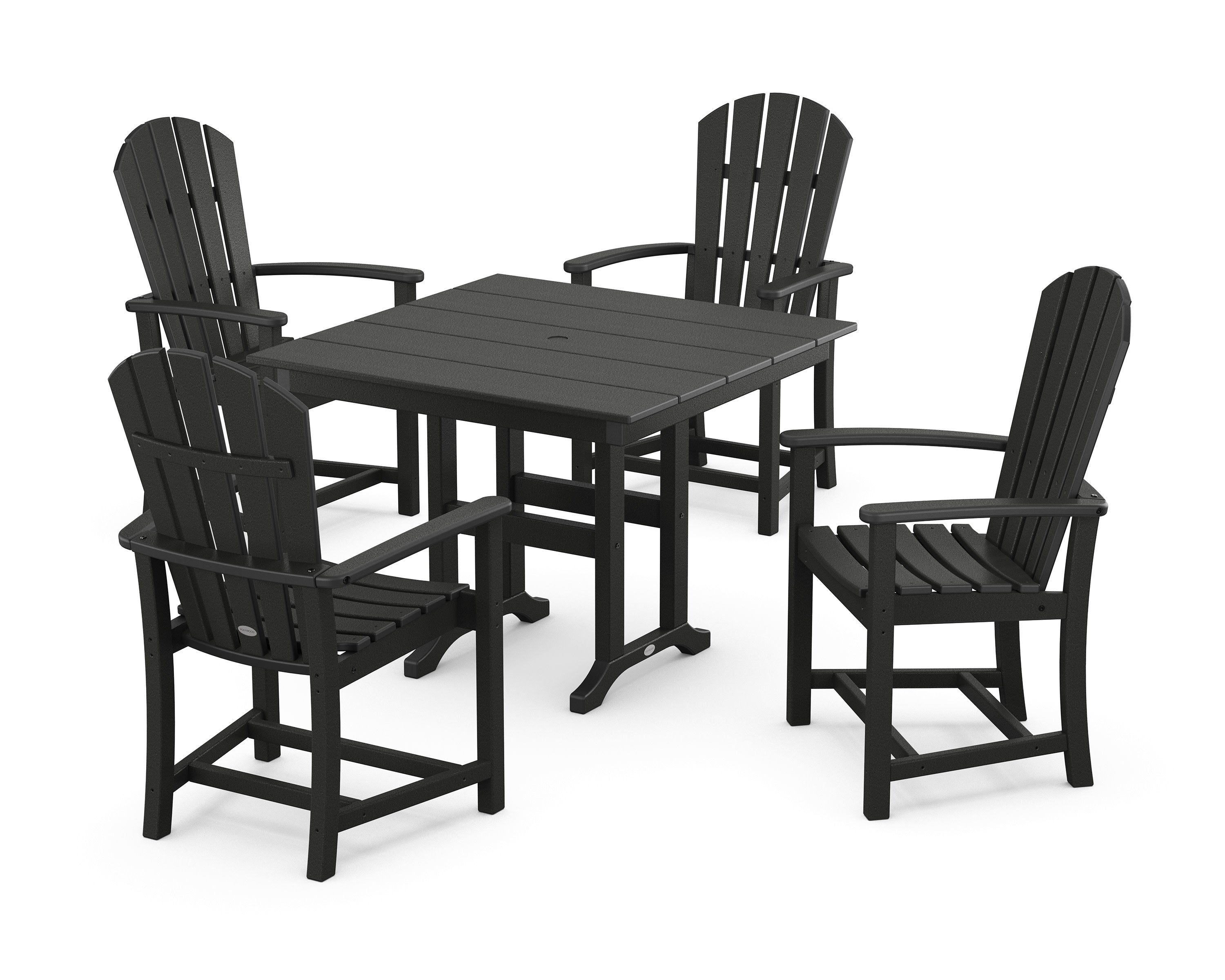 Palm Coast 5-Piece Farmhouse Dining Set in Black