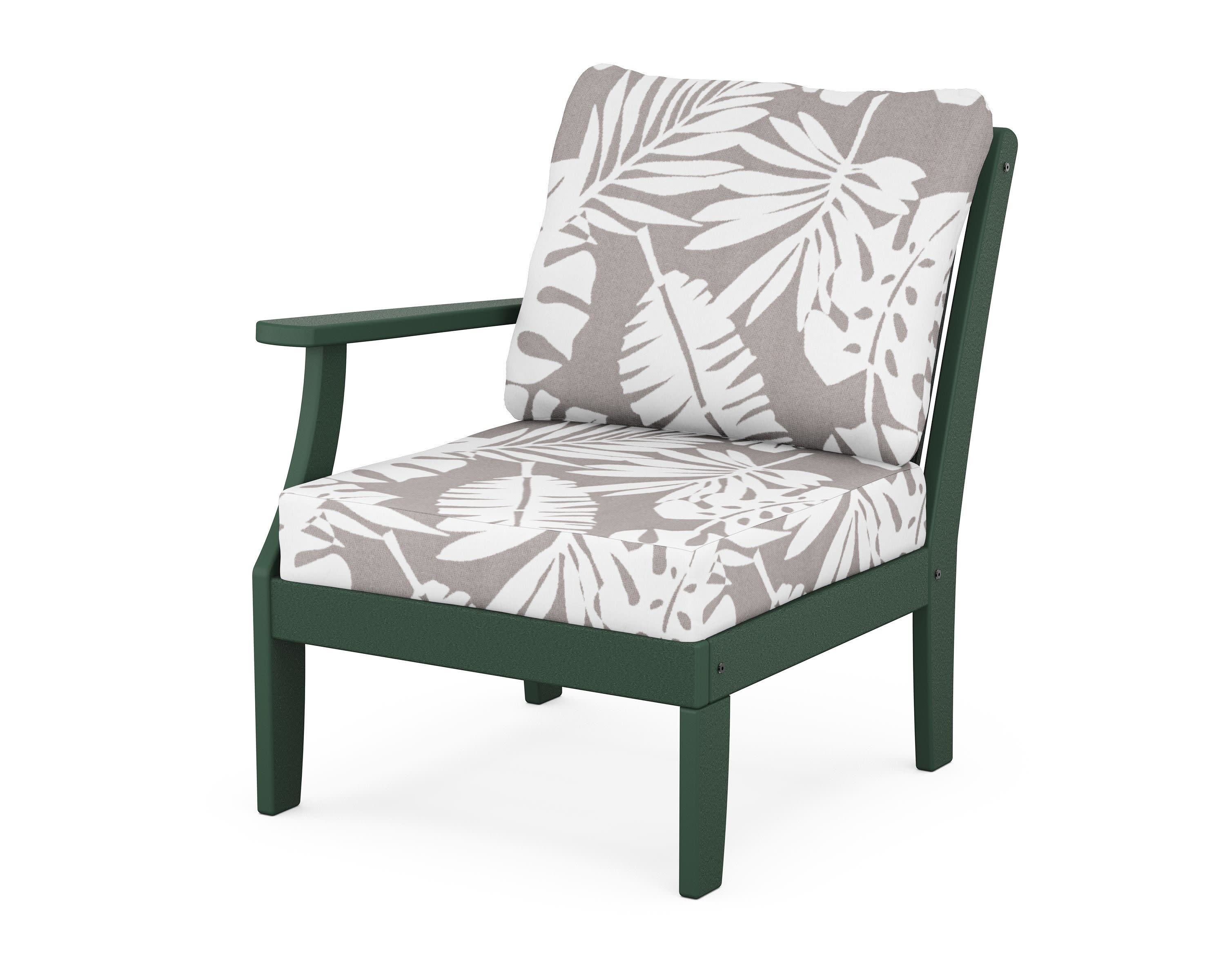 Braxton Modular Left Arm Chair in Green / Leaf Grey Mist