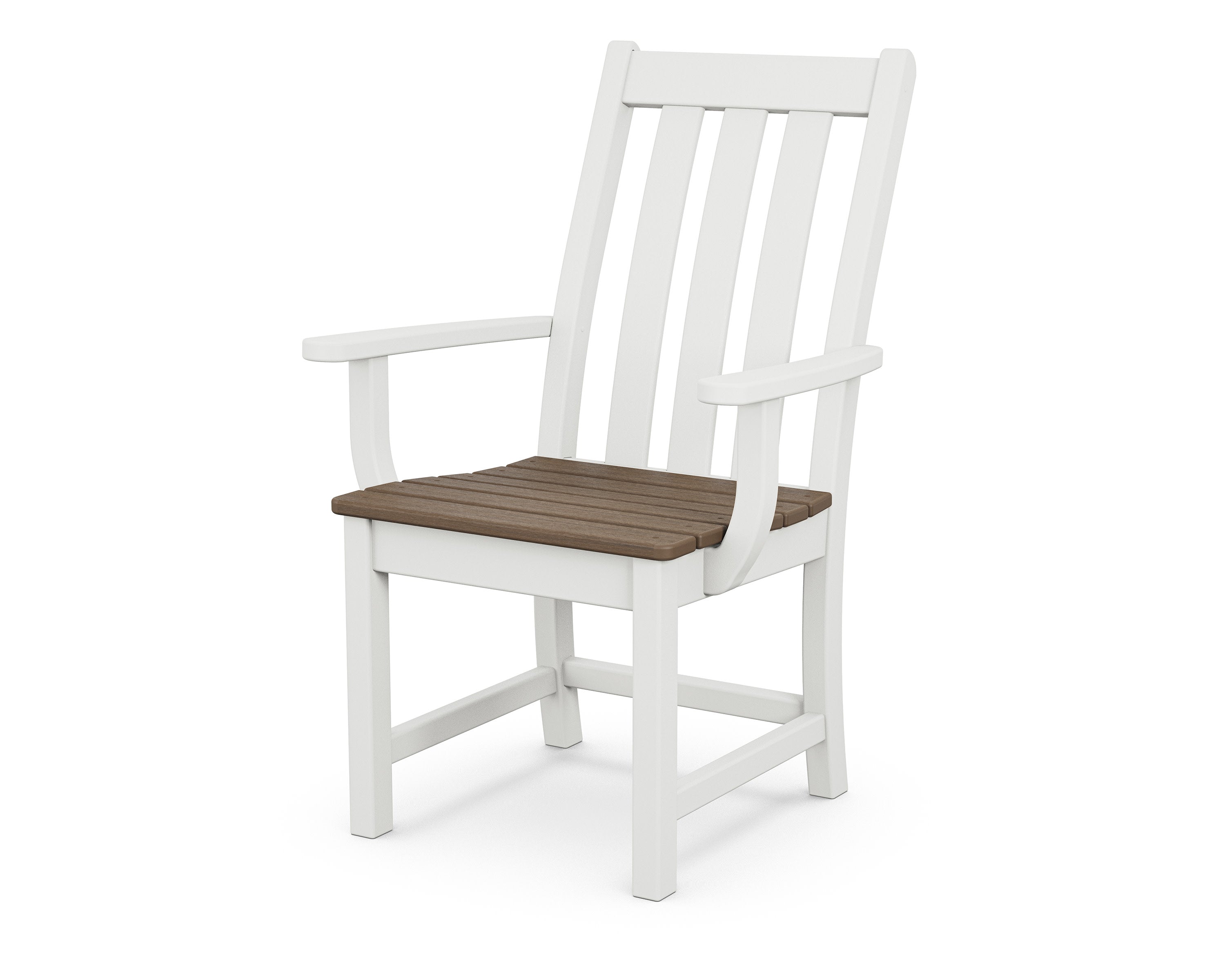 Vineyard Dining Arm Chair in White / Kona