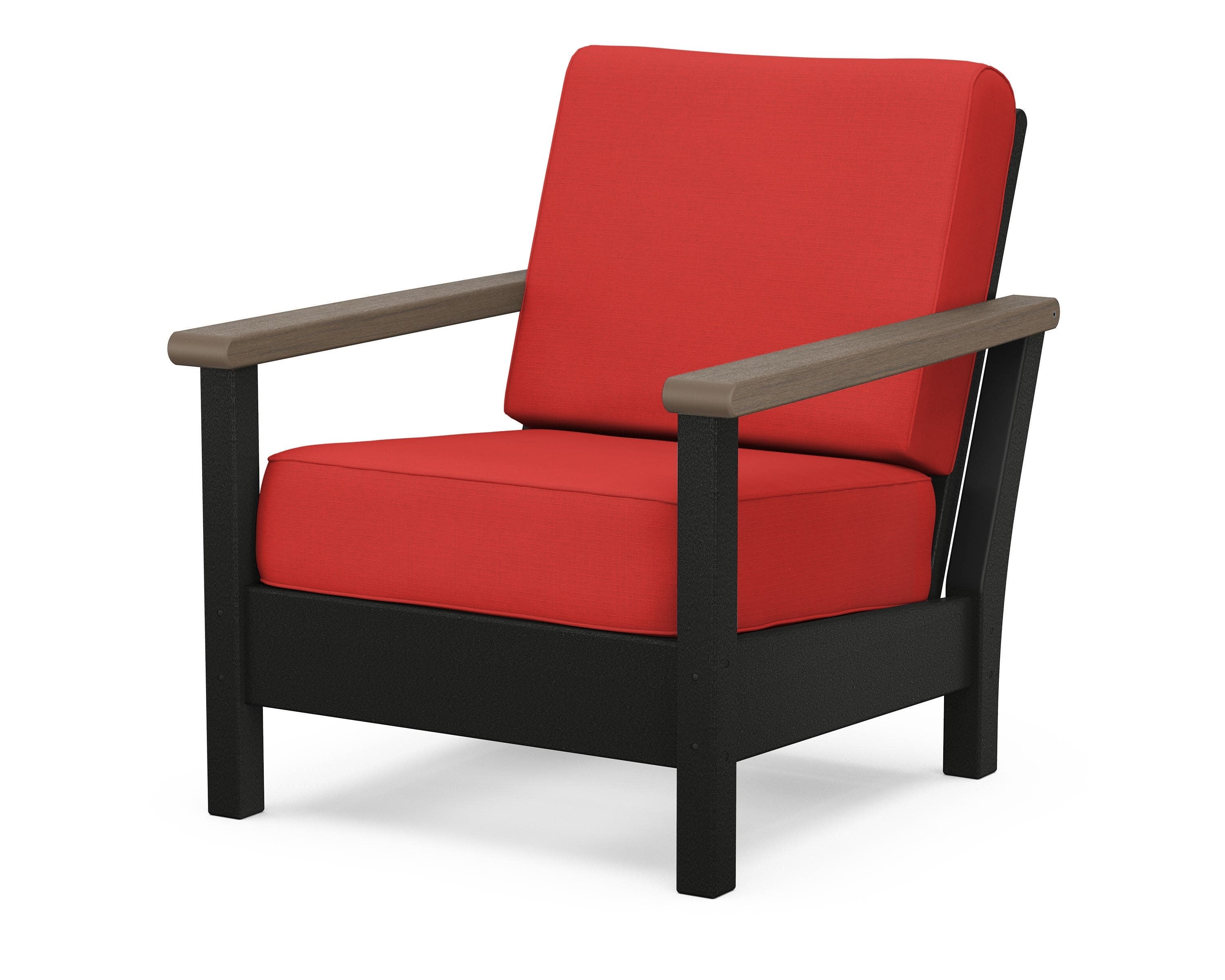Harbour Deep Seating Chair in Black / Kona / Crimson Linen