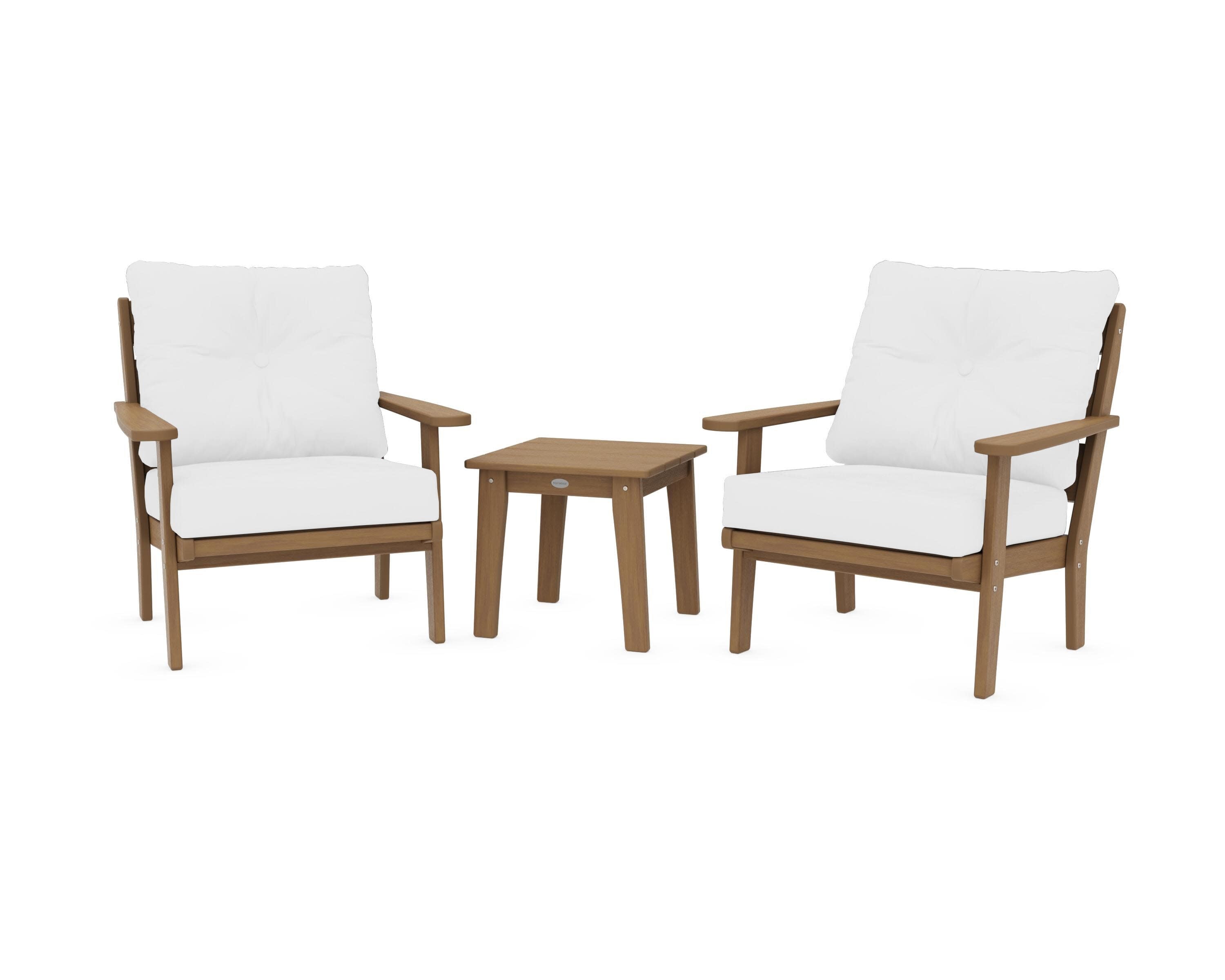 Lakeside 3-Piece Deep Seating Chair Set in Natural / Natural