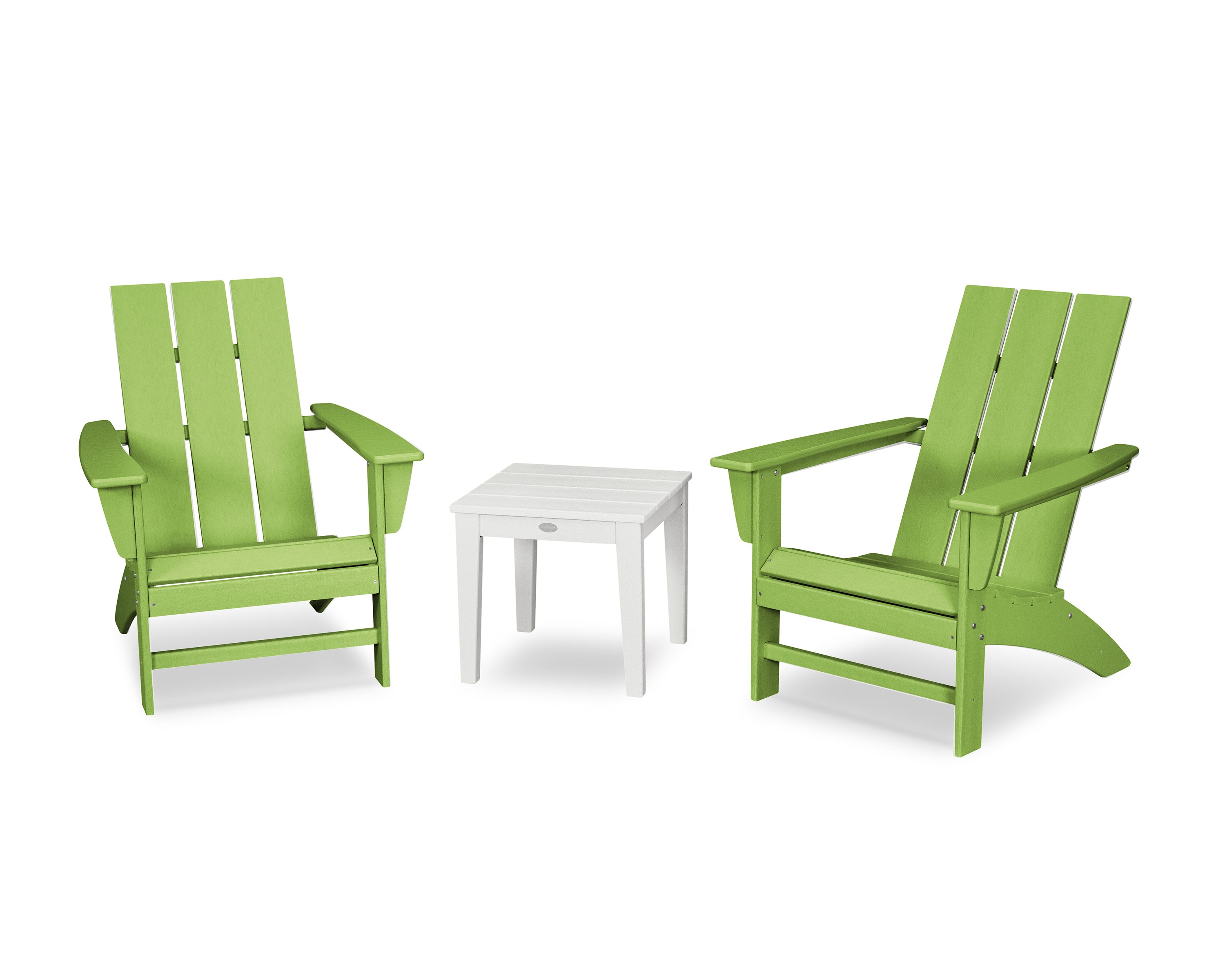 Modern Adirondack 3-Piece Set in Lime / White