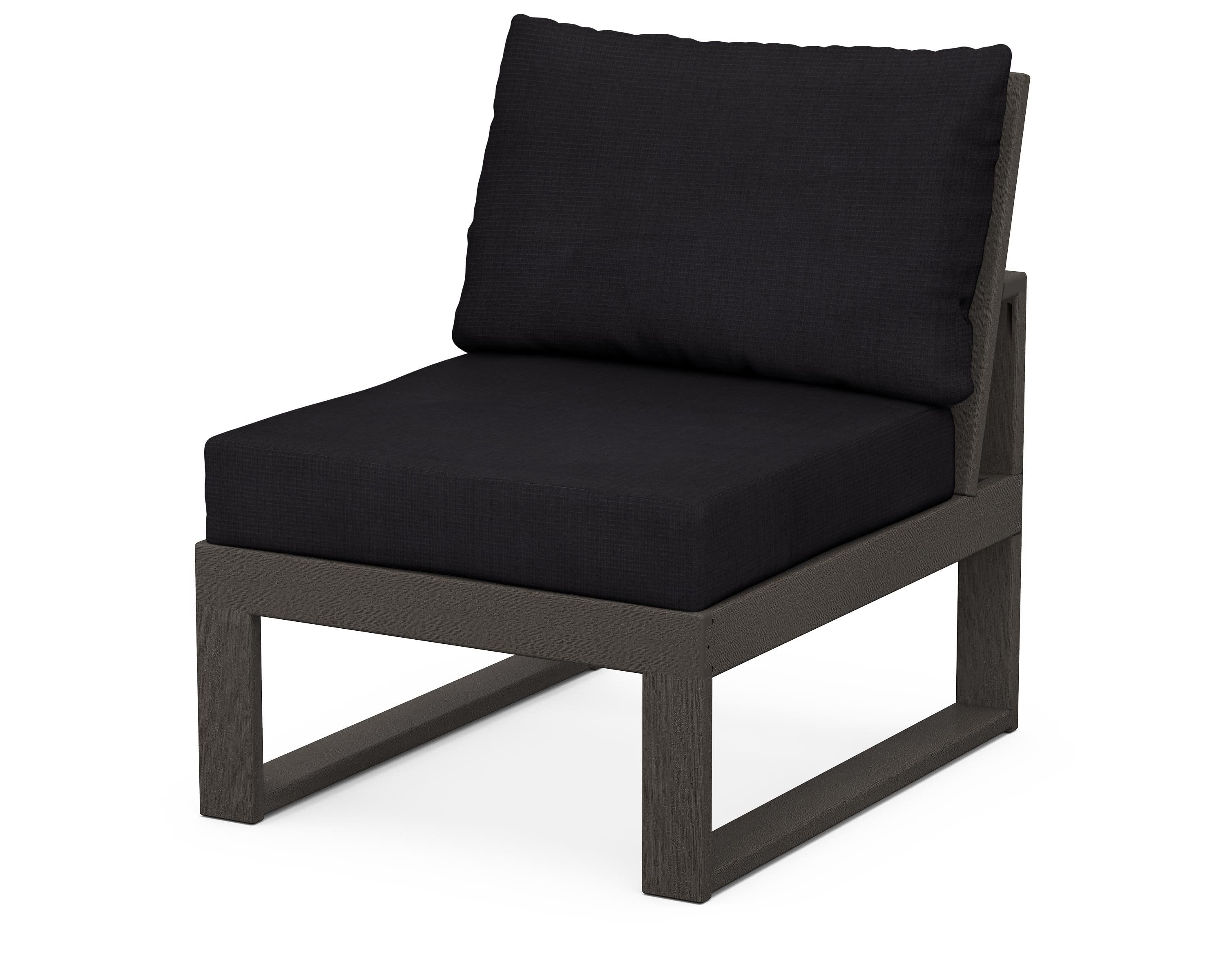 Modular Armless Chair in Vintage Coffee / Midnight Linen