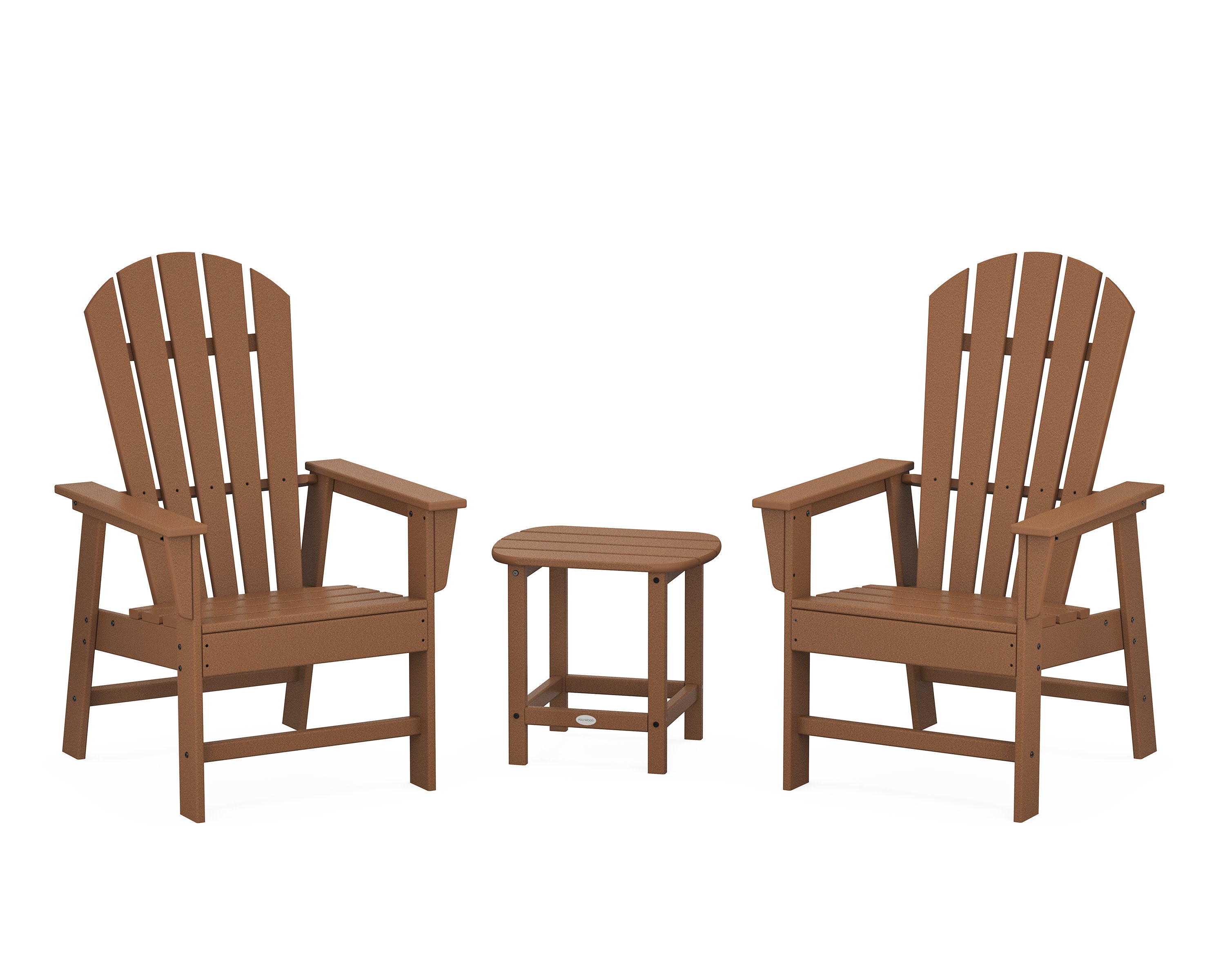 South Beach Casual Chair 3-Piece Set with 18" South Beach Side Table in Teak