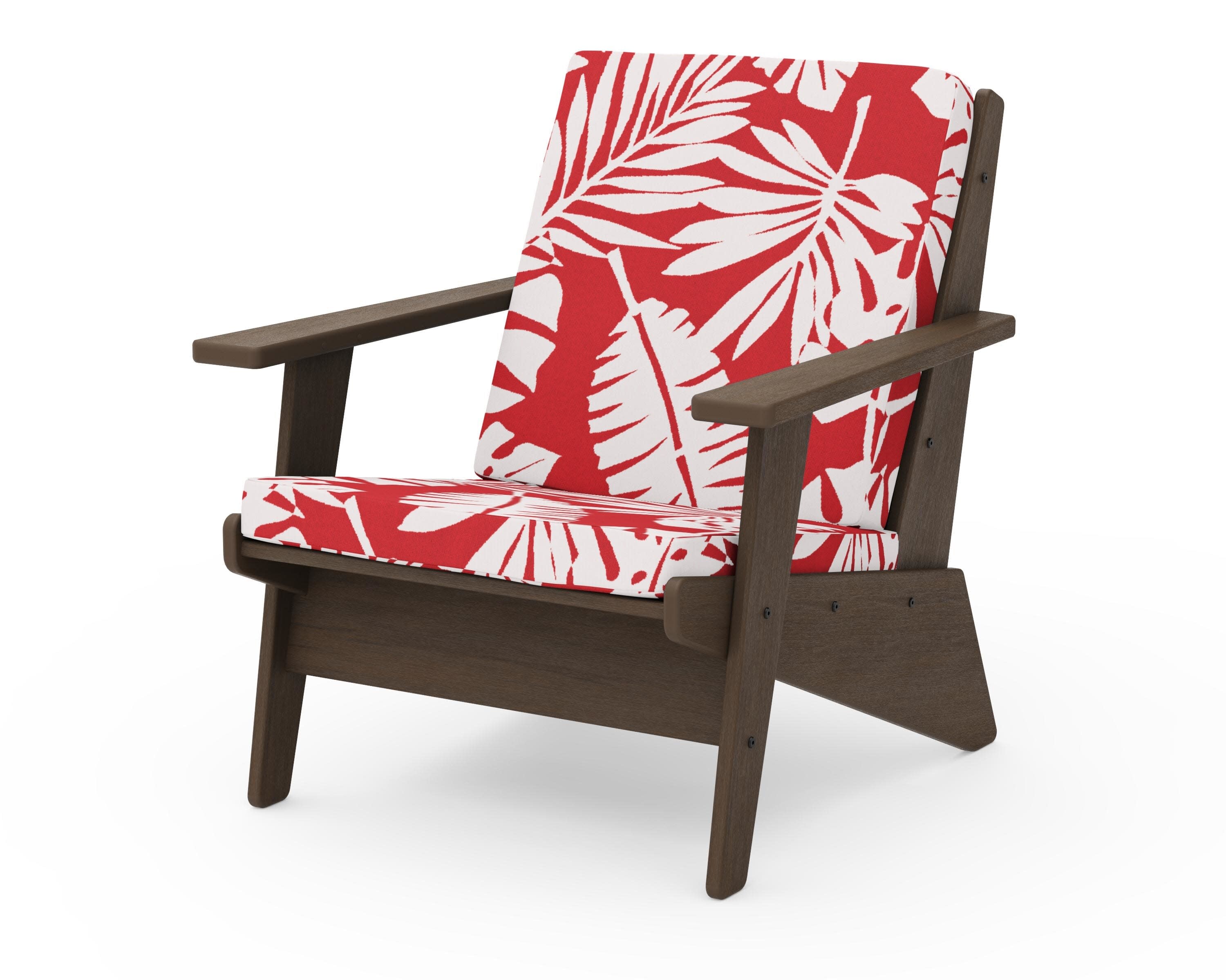 Riviera Modern Lounge Chair in Kona / Leaf Crimson