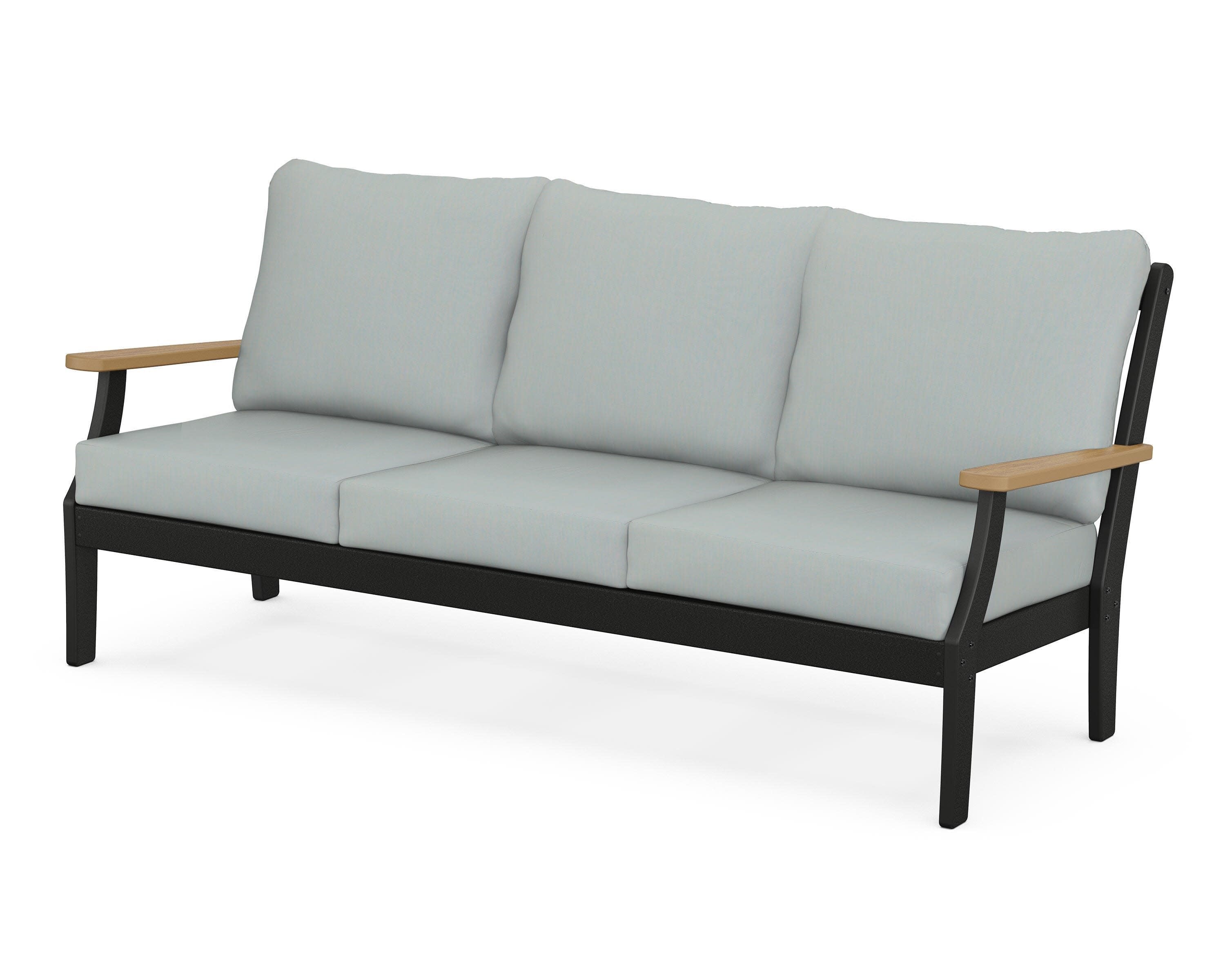 Braxton Deep Seating Sofa in Black / Natural / Spa