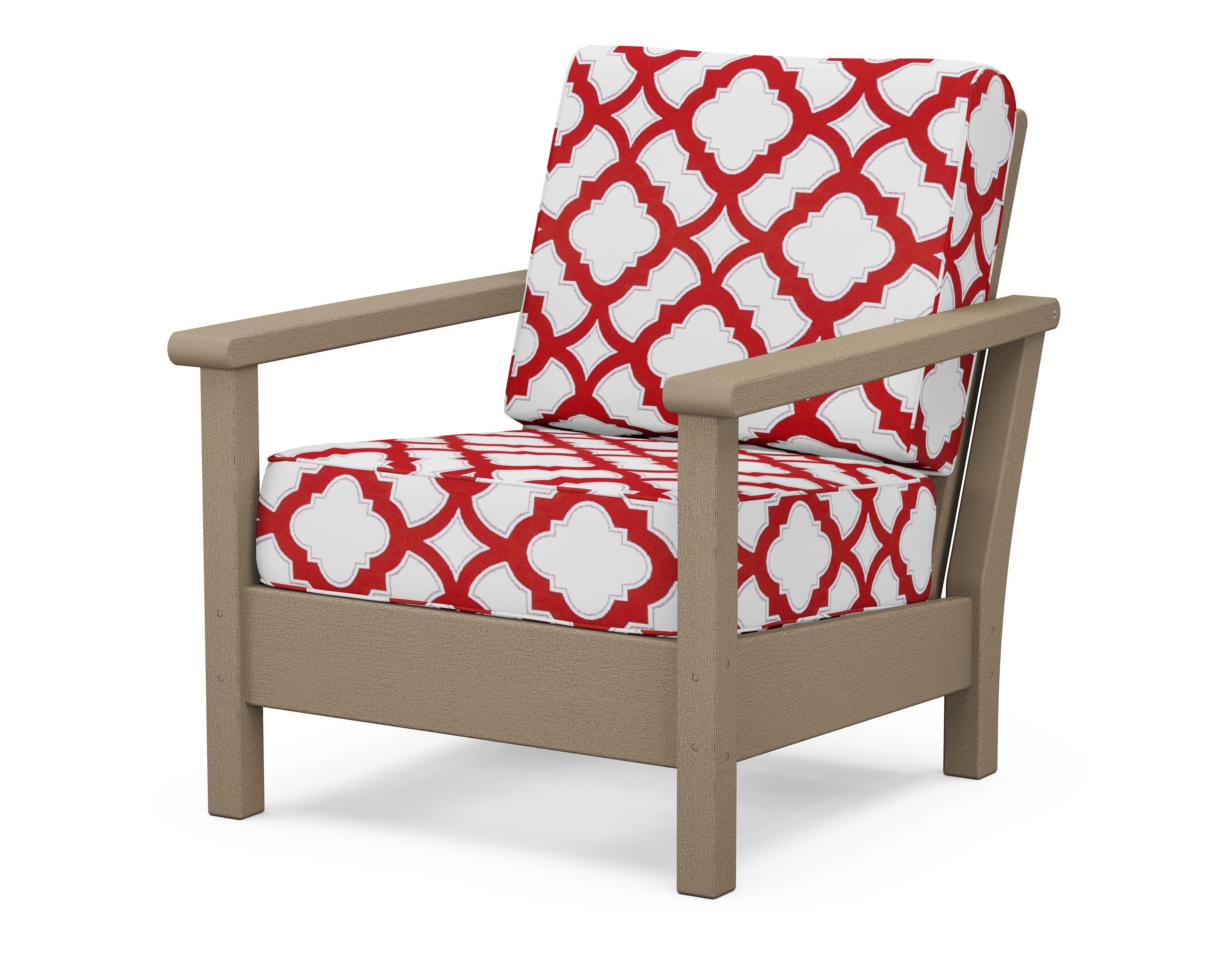 Harbour Deep Seating Chair in Vintage Sahara / Trellis Crimson