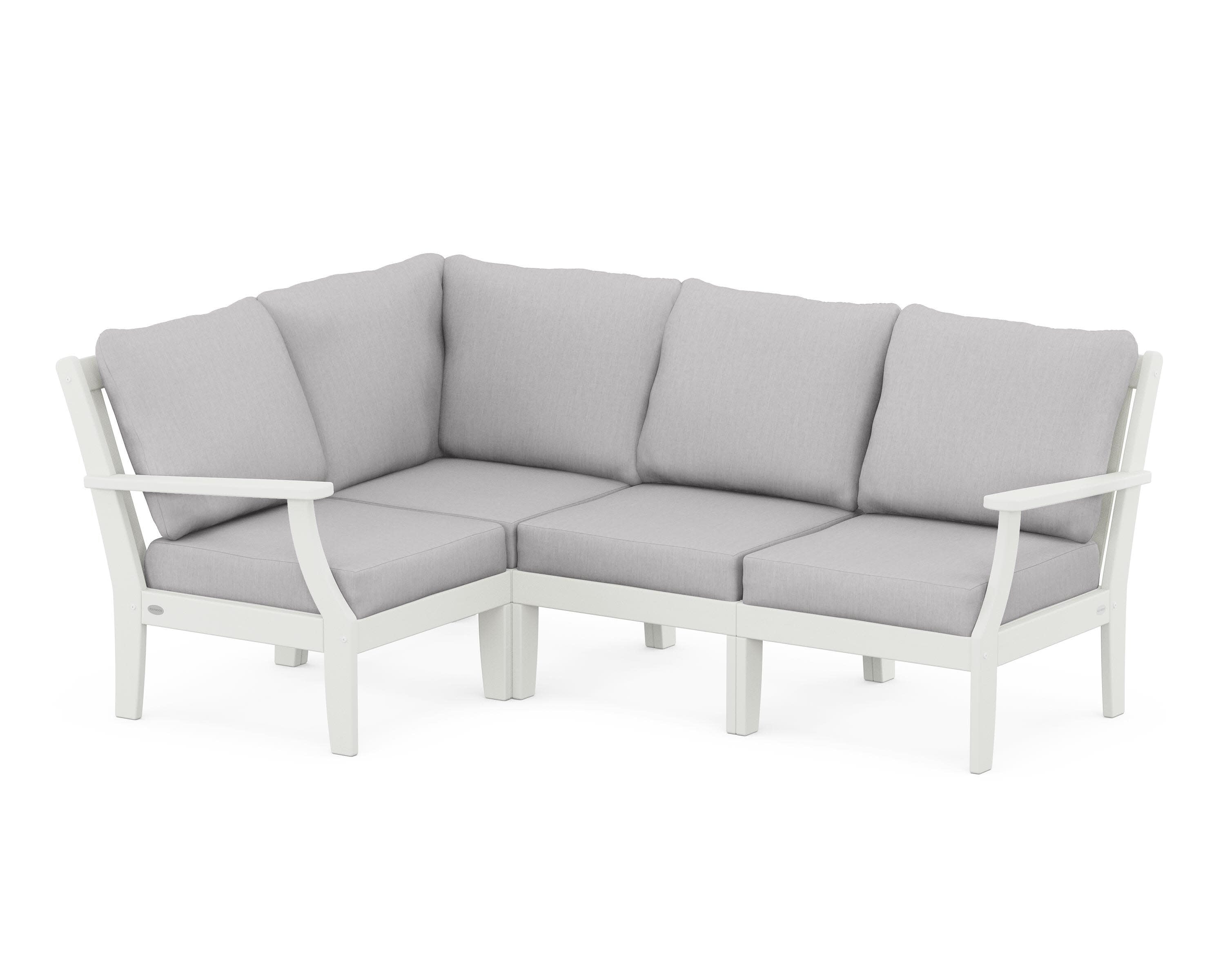 Braxton Modular 4-Piece Deep Seating Set in Vintage White / Granite