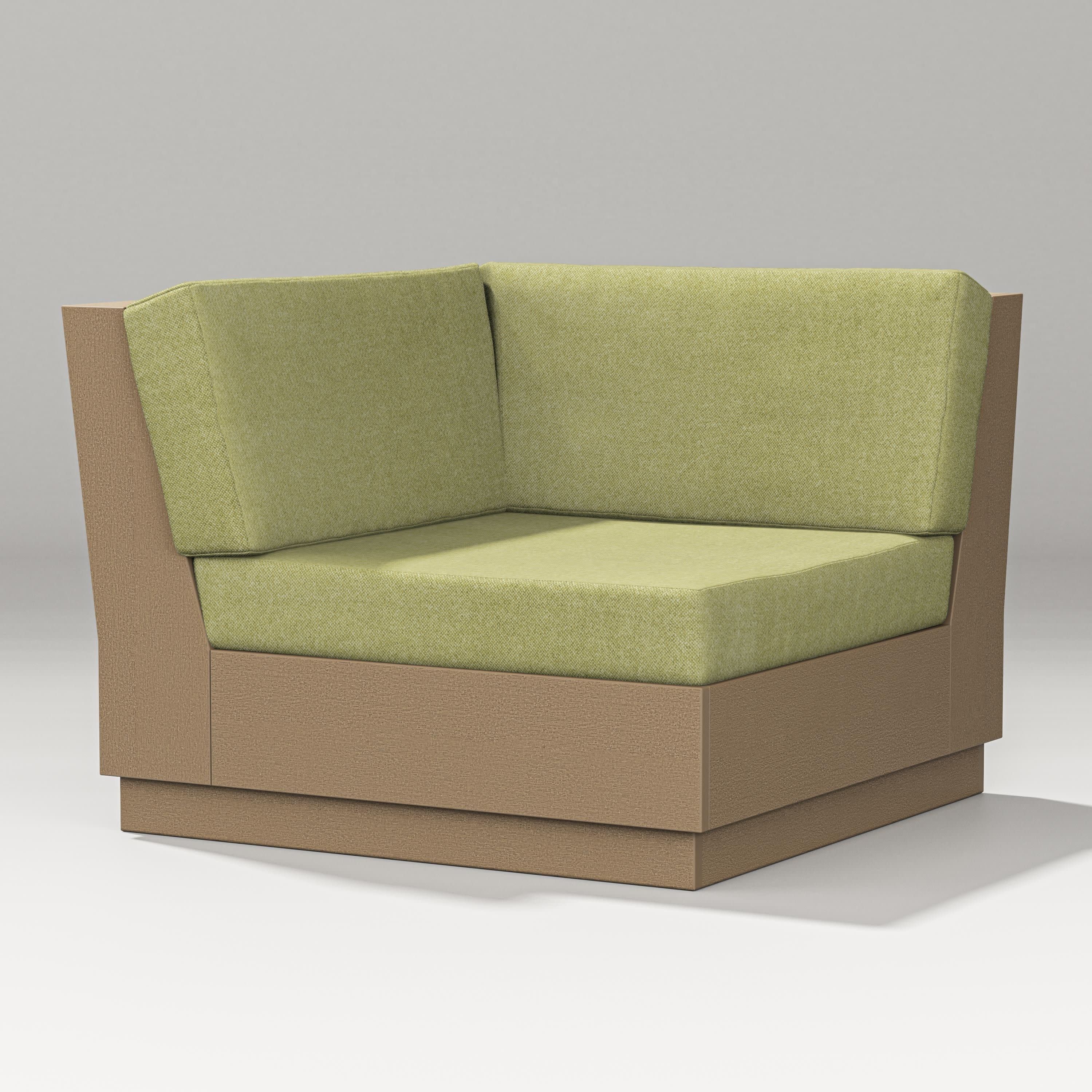 Elevate Modular Corner Chair in Vintage Sahara / Chartreuse Boucle
