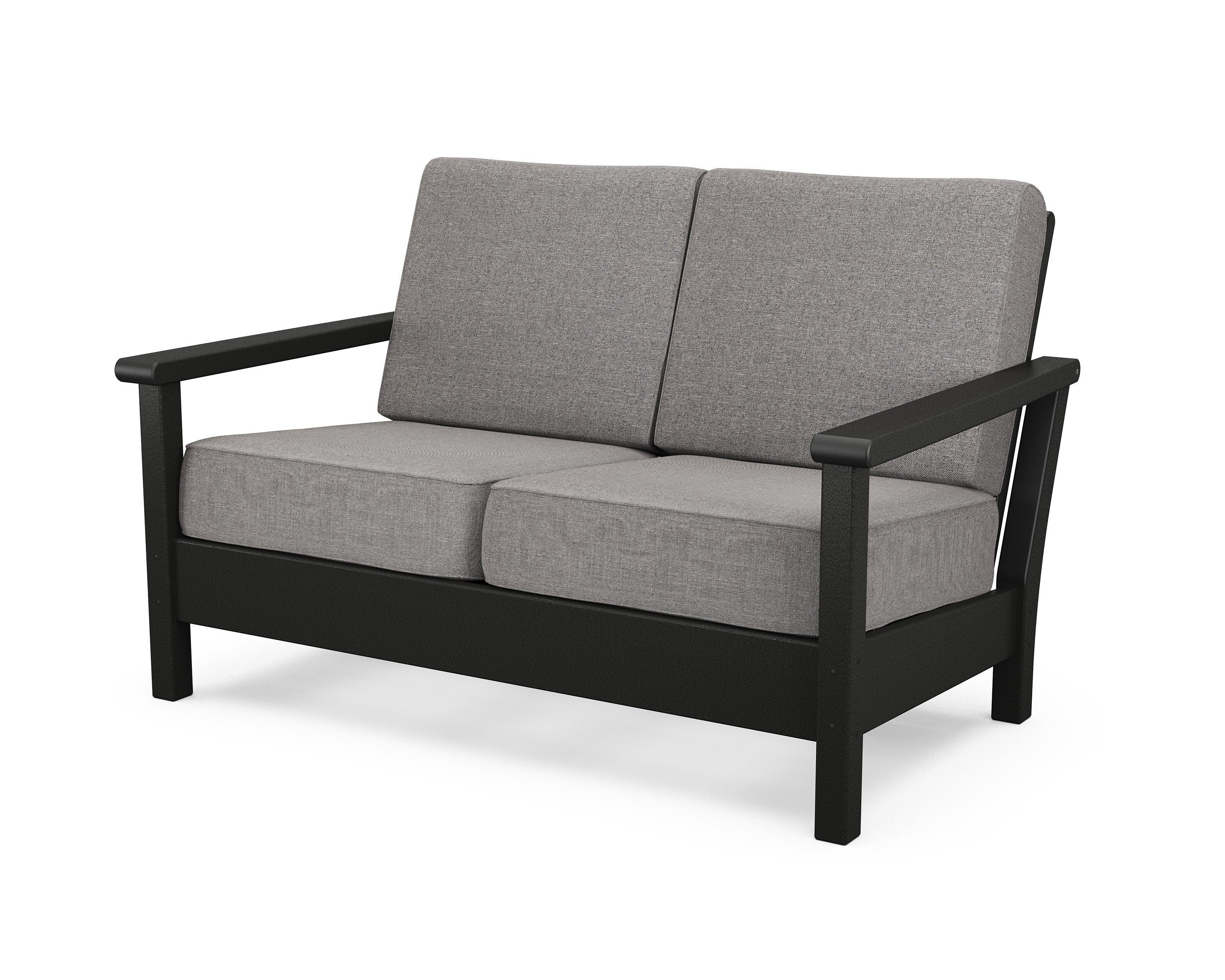 Harbour Deep Seating Loveseat in Black / Grey Mist