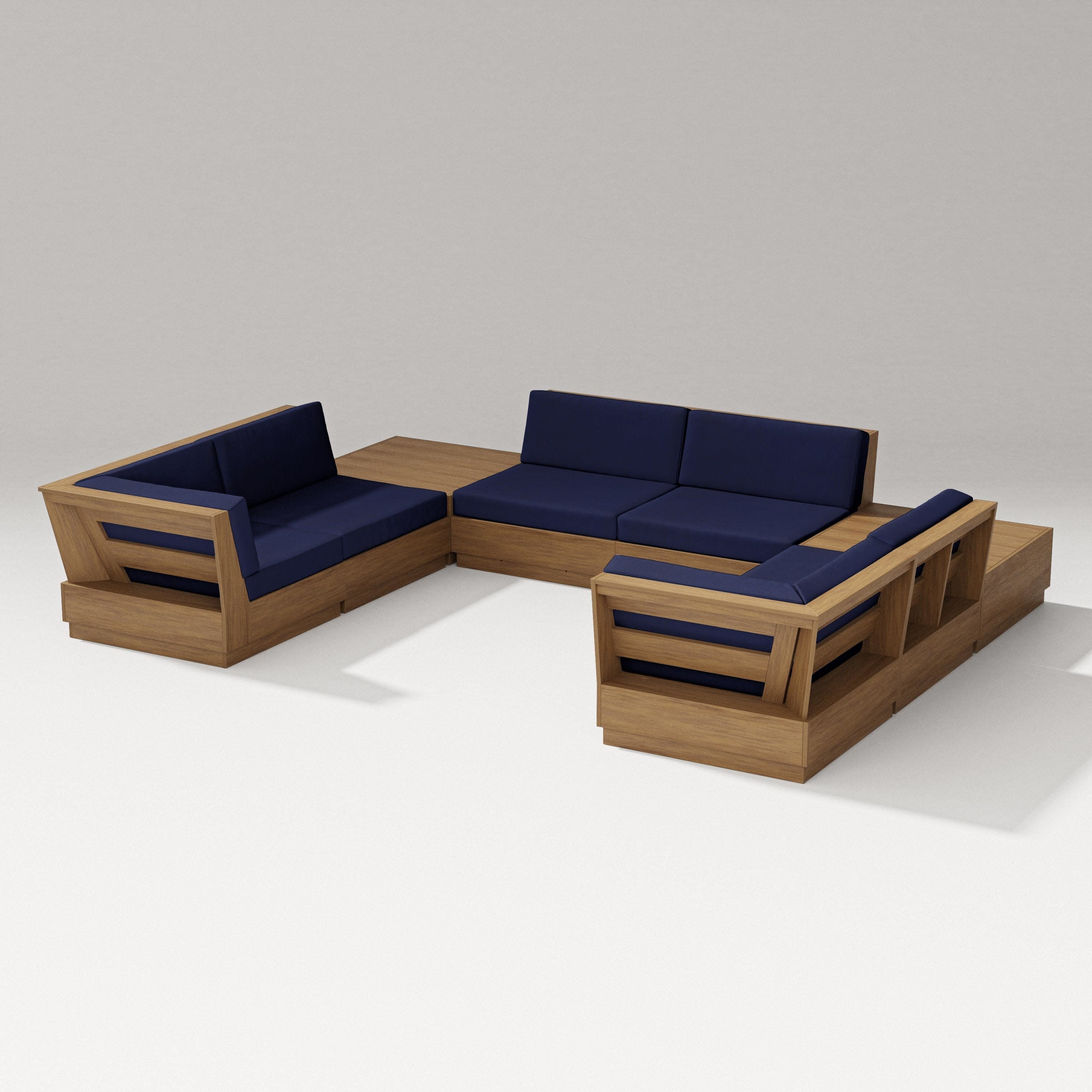 Elevate 8-Piece U-Shaped Sectional in Natural / Navy