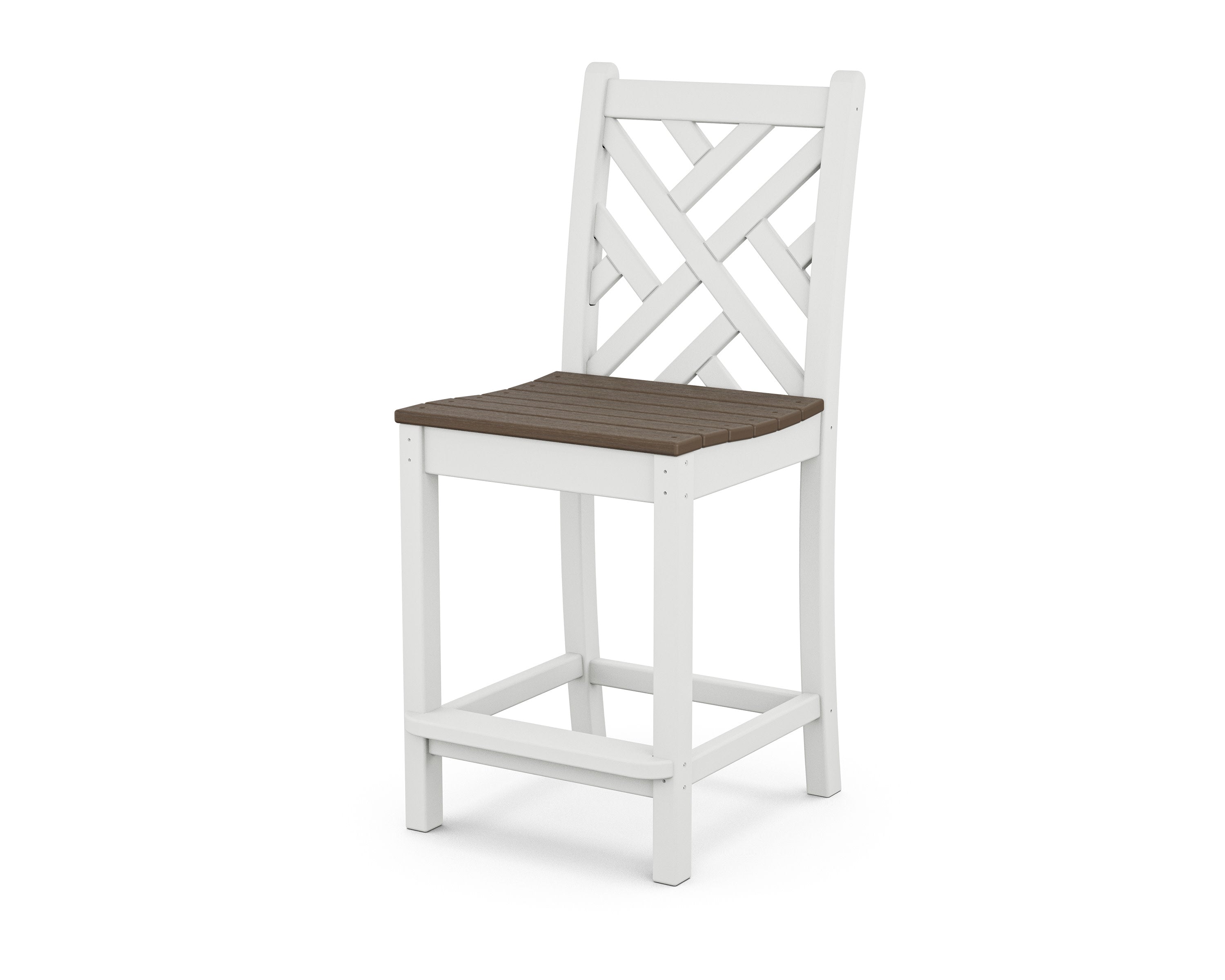 Chippendale Counter Side Chair in White / Kona