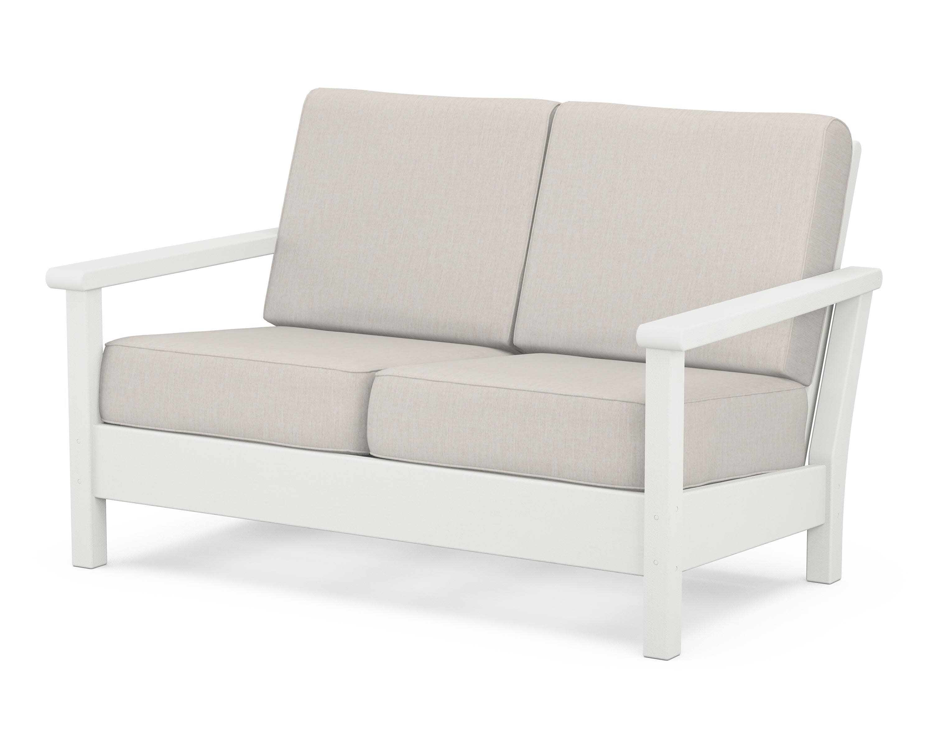 Harbour Deep Seating Loveseat in Vintage White / Cast Ash