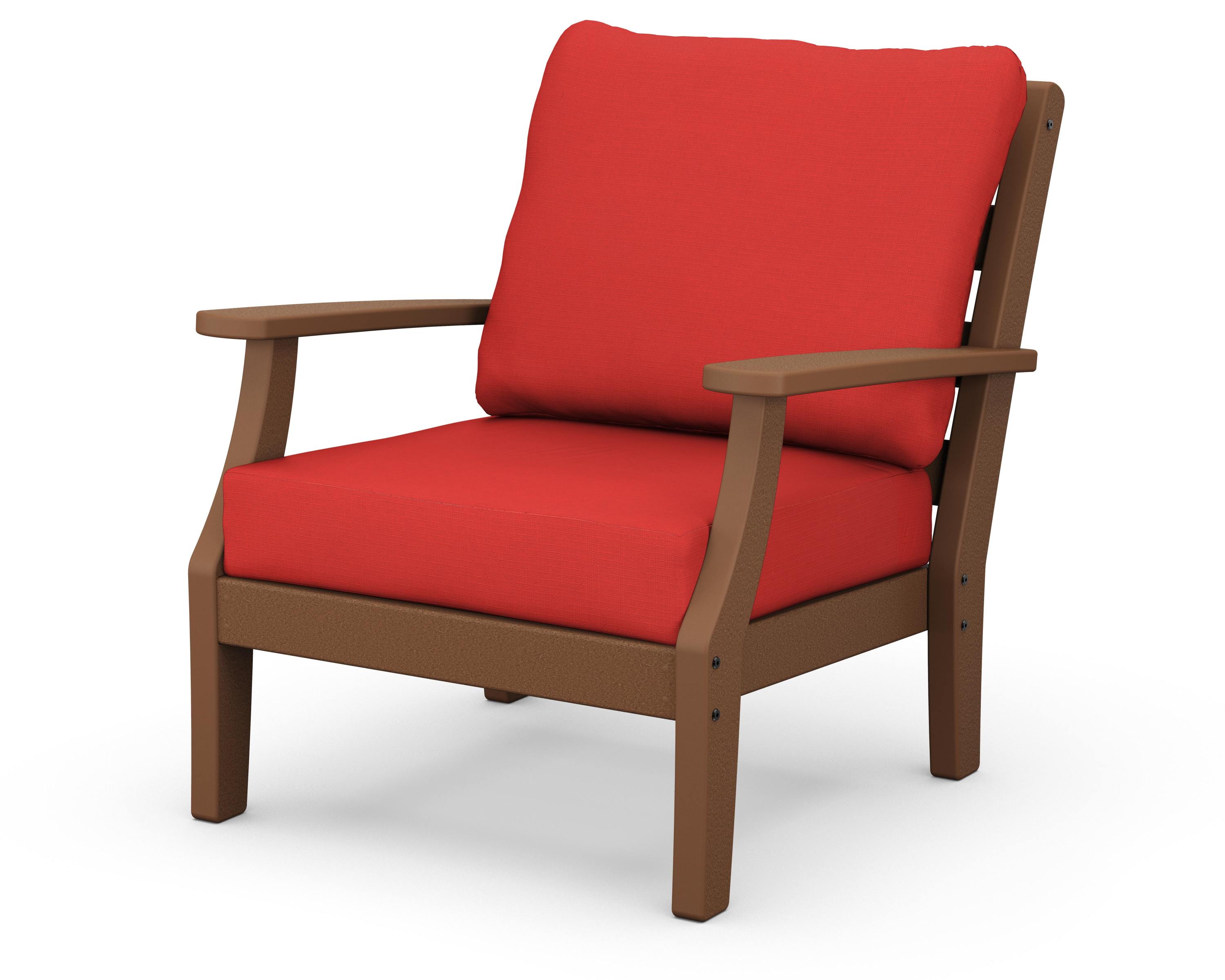 Chesapeake Deep Seating Chair in Teak / Crimson Linen