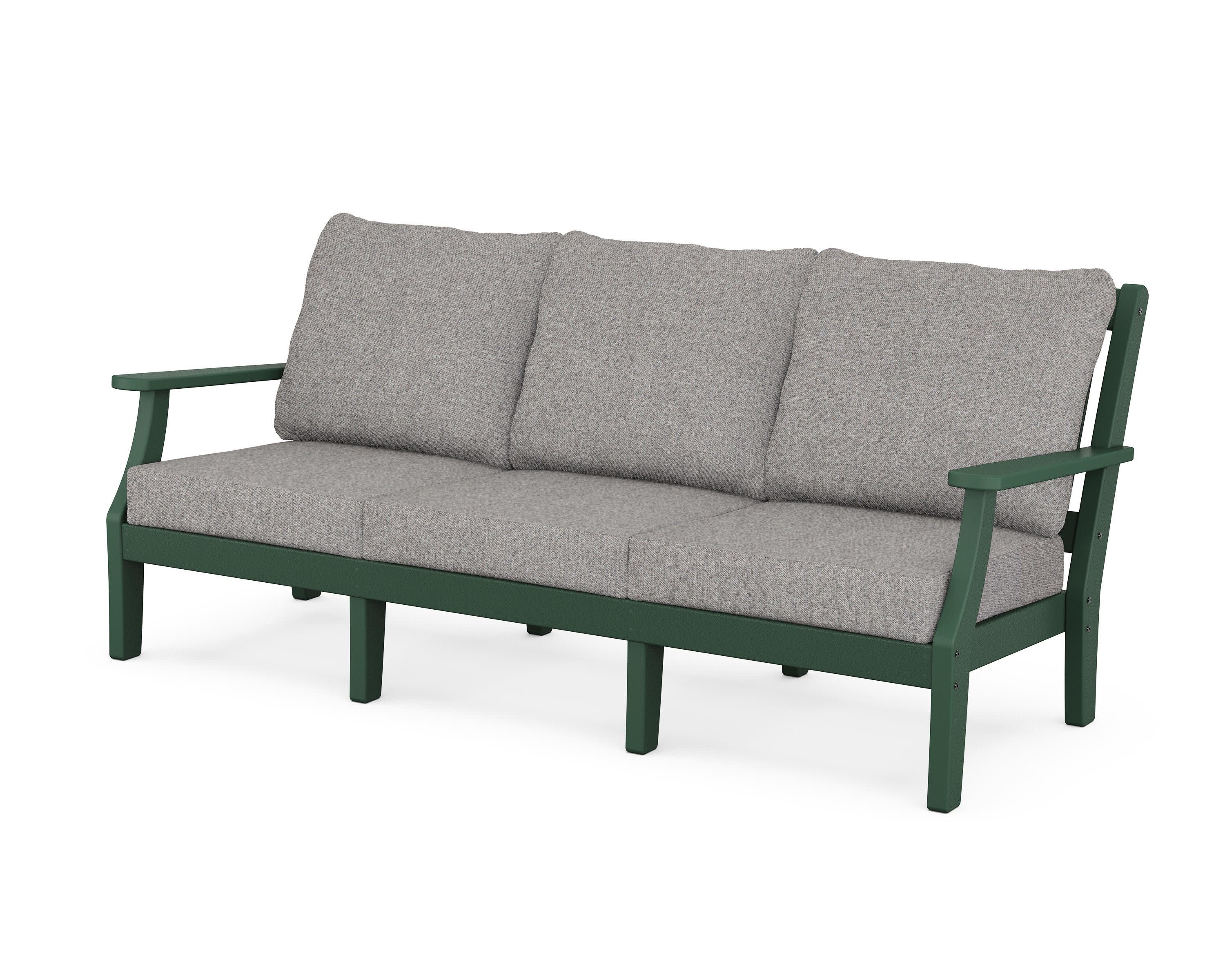 Chinoiserie Deep Seating Sofa in Green / Grey Mist