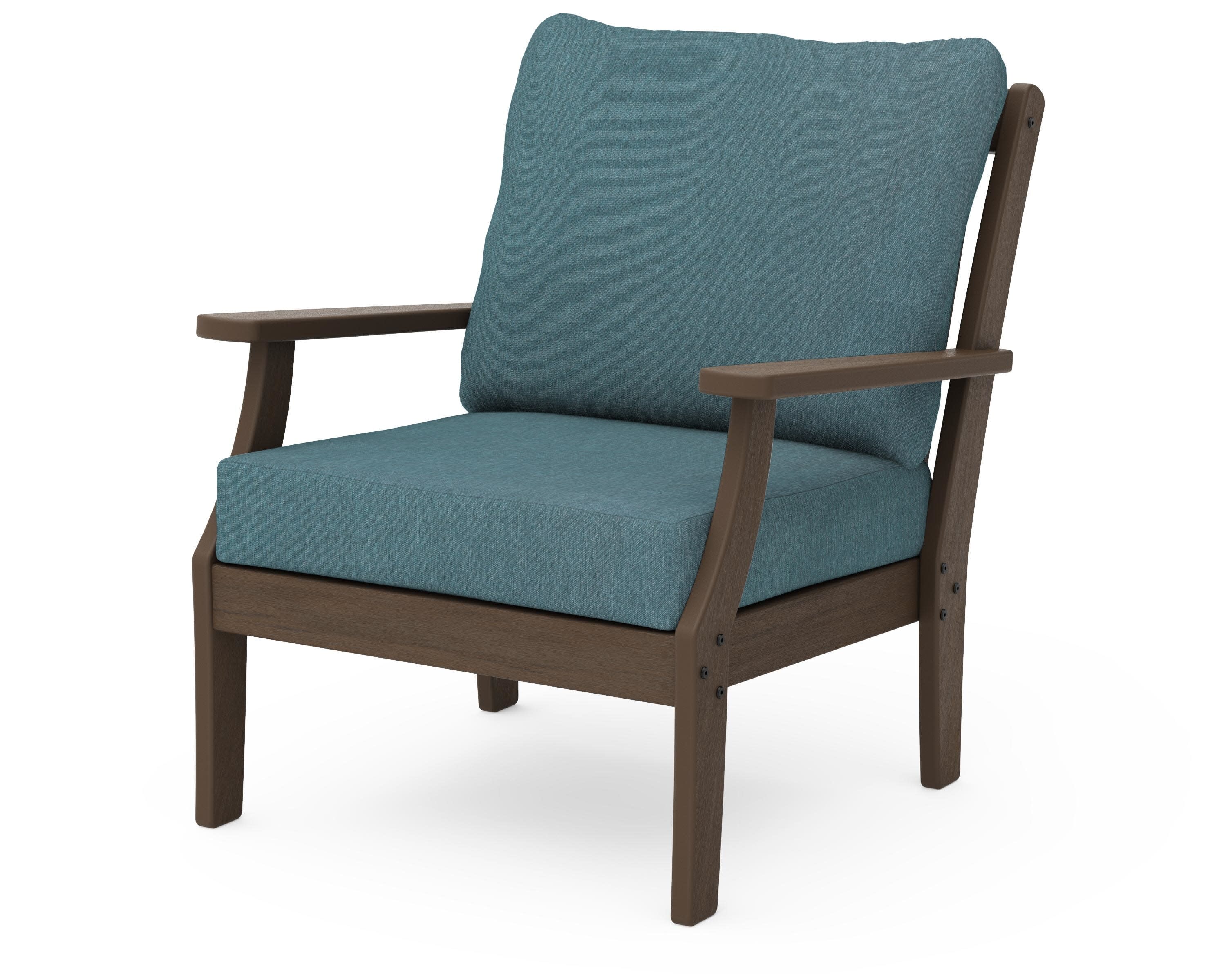 Braxton Deep Seating Chair in Kona / Ocean Teal