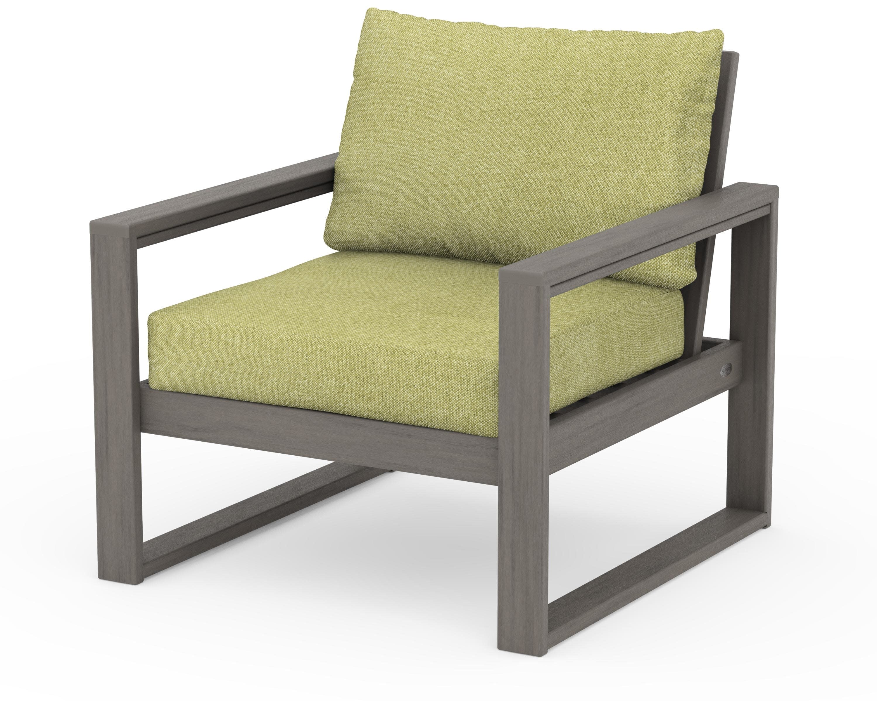 EDGE Club Chair in Driftwood / Chartreuse Boucle