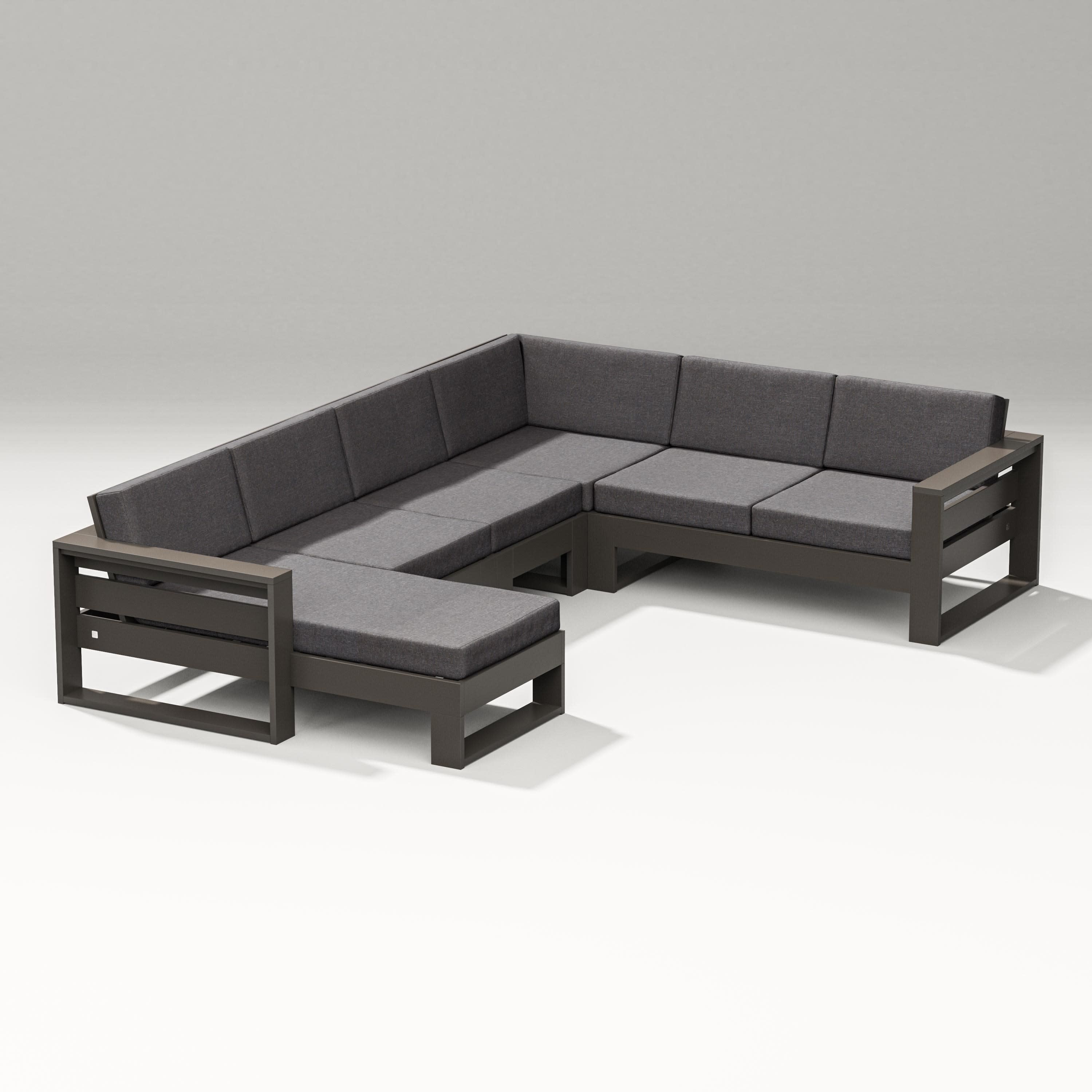 Latitude Corner Sectional with Left Chaise in Vintage Coffee / Ash Charcoal