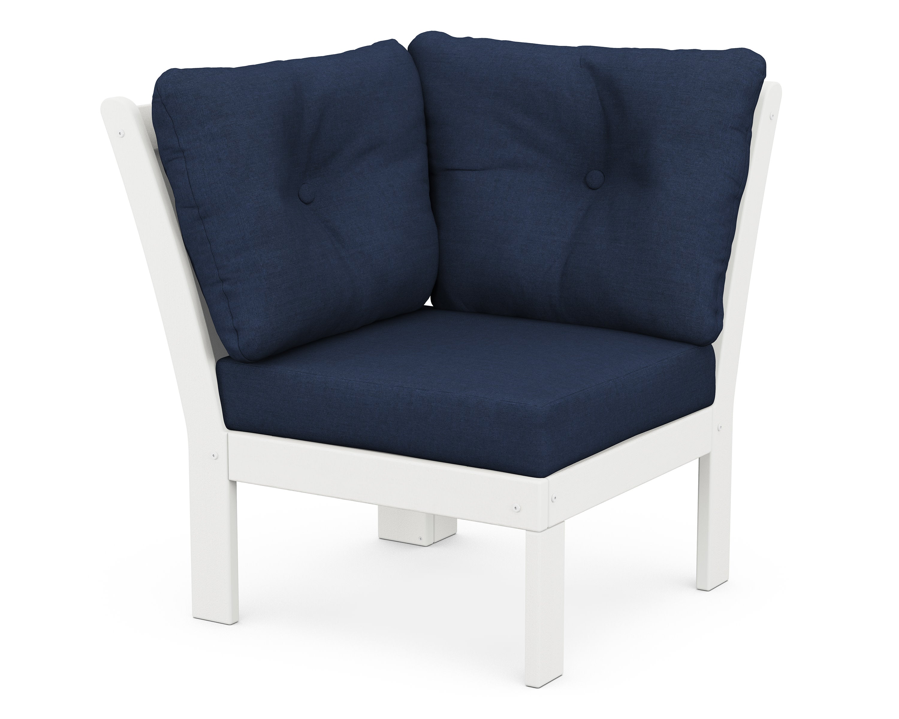 Vineyard Modular Corner Chair in Vintage White / Spectrum Indigo