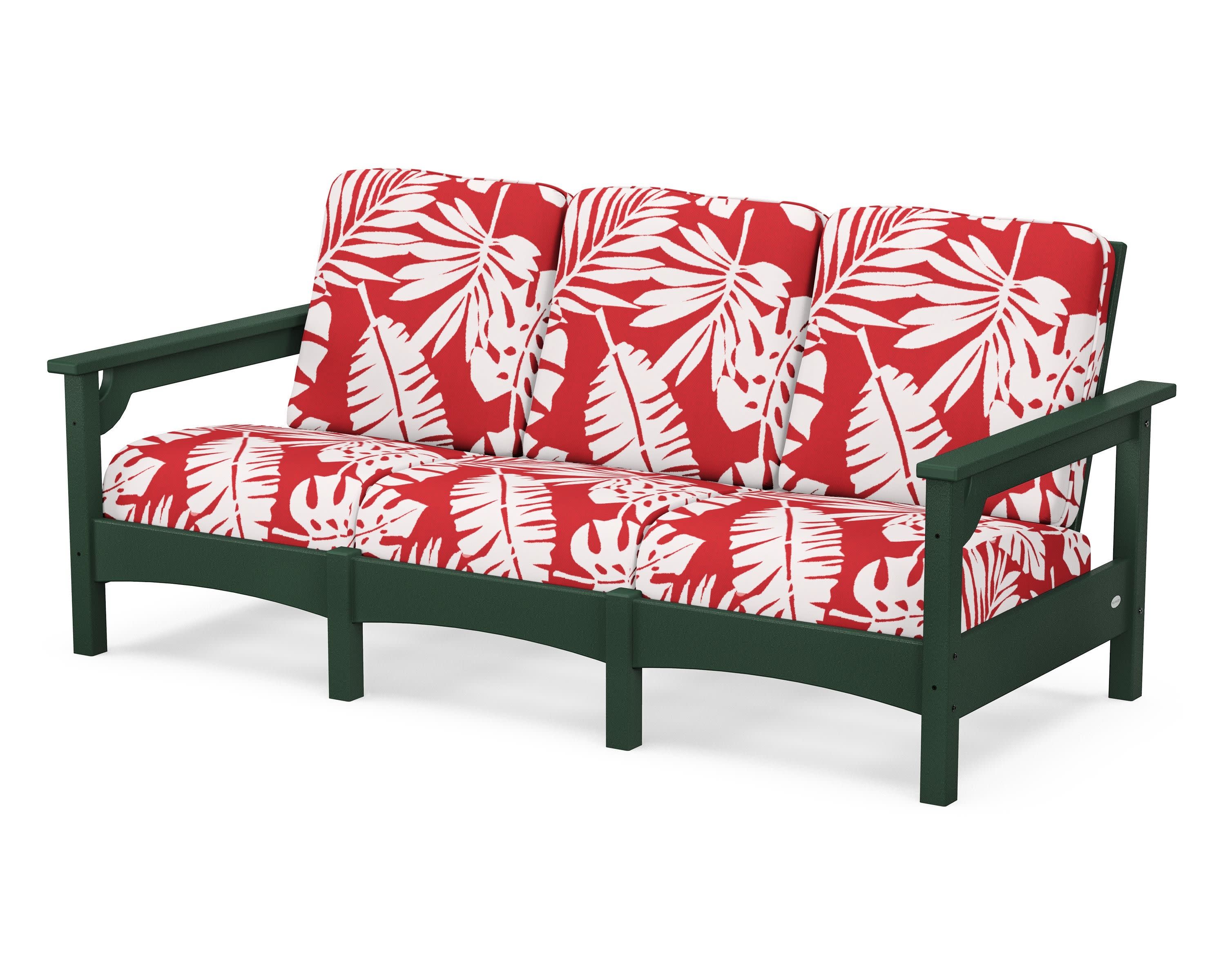 Club Sofa in Green / Leaf Crimson