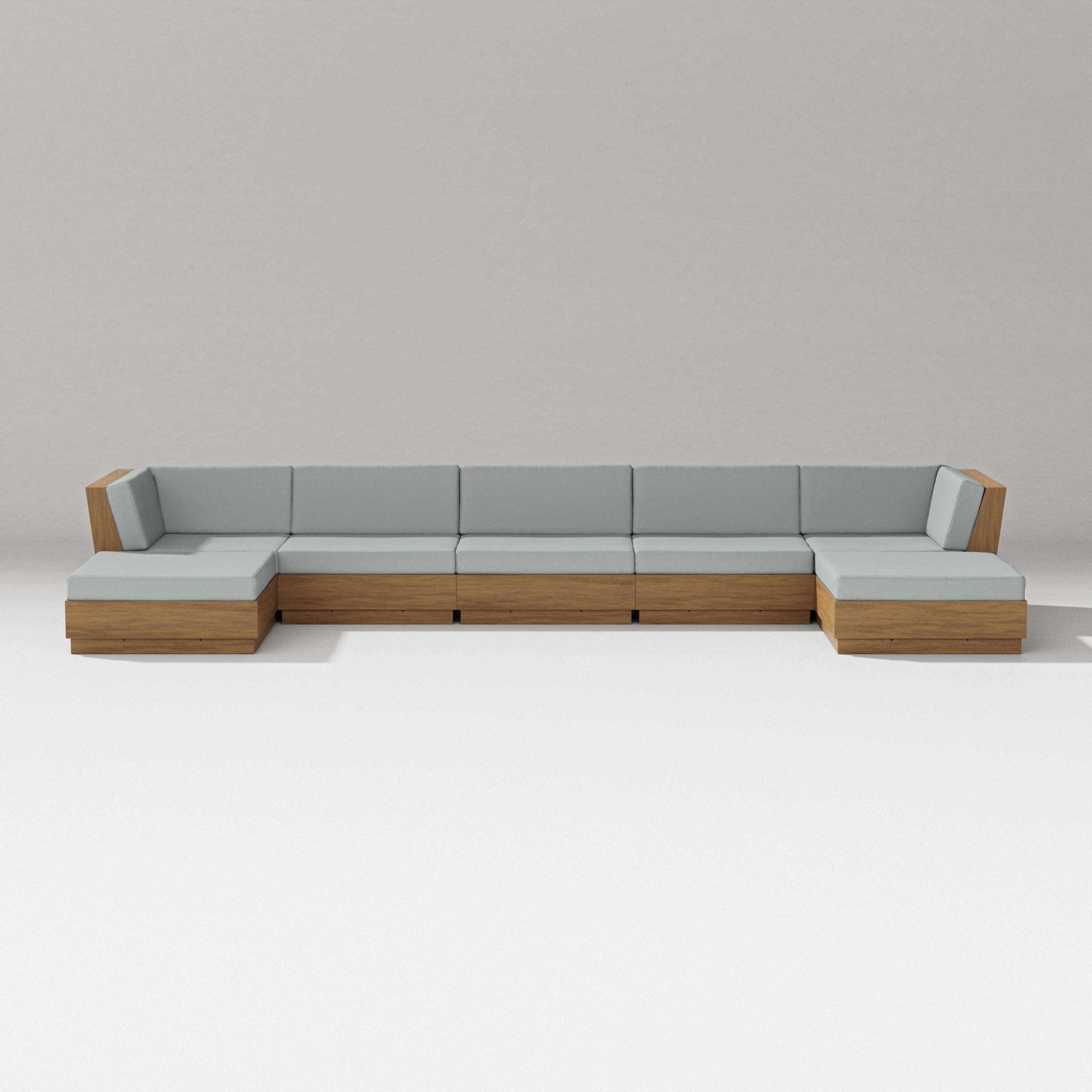 Elevate 7-Piece Double Chaise Sectional in Natural / Spa