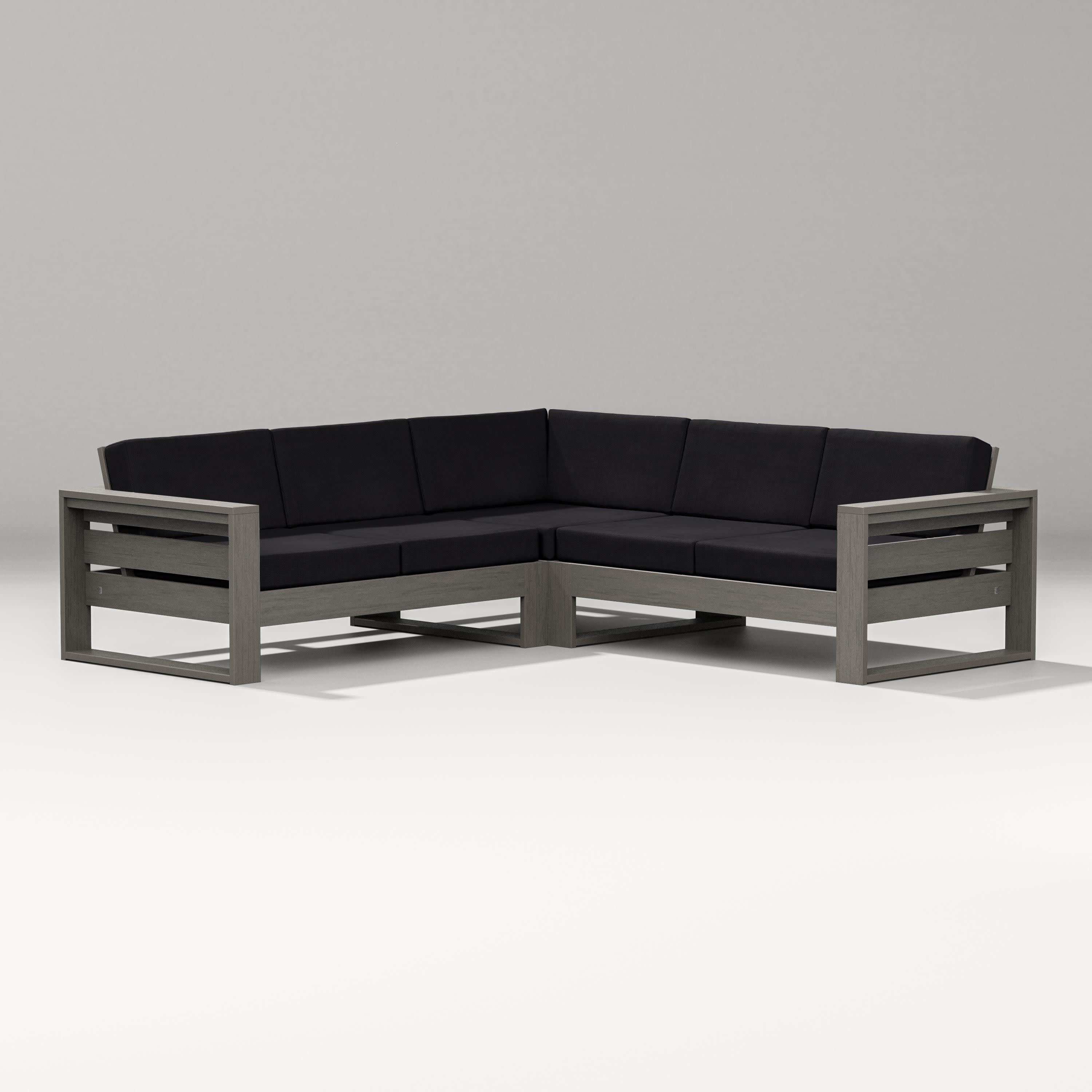 Latitude Corner Sectional in Driftwood / Midnight Linen