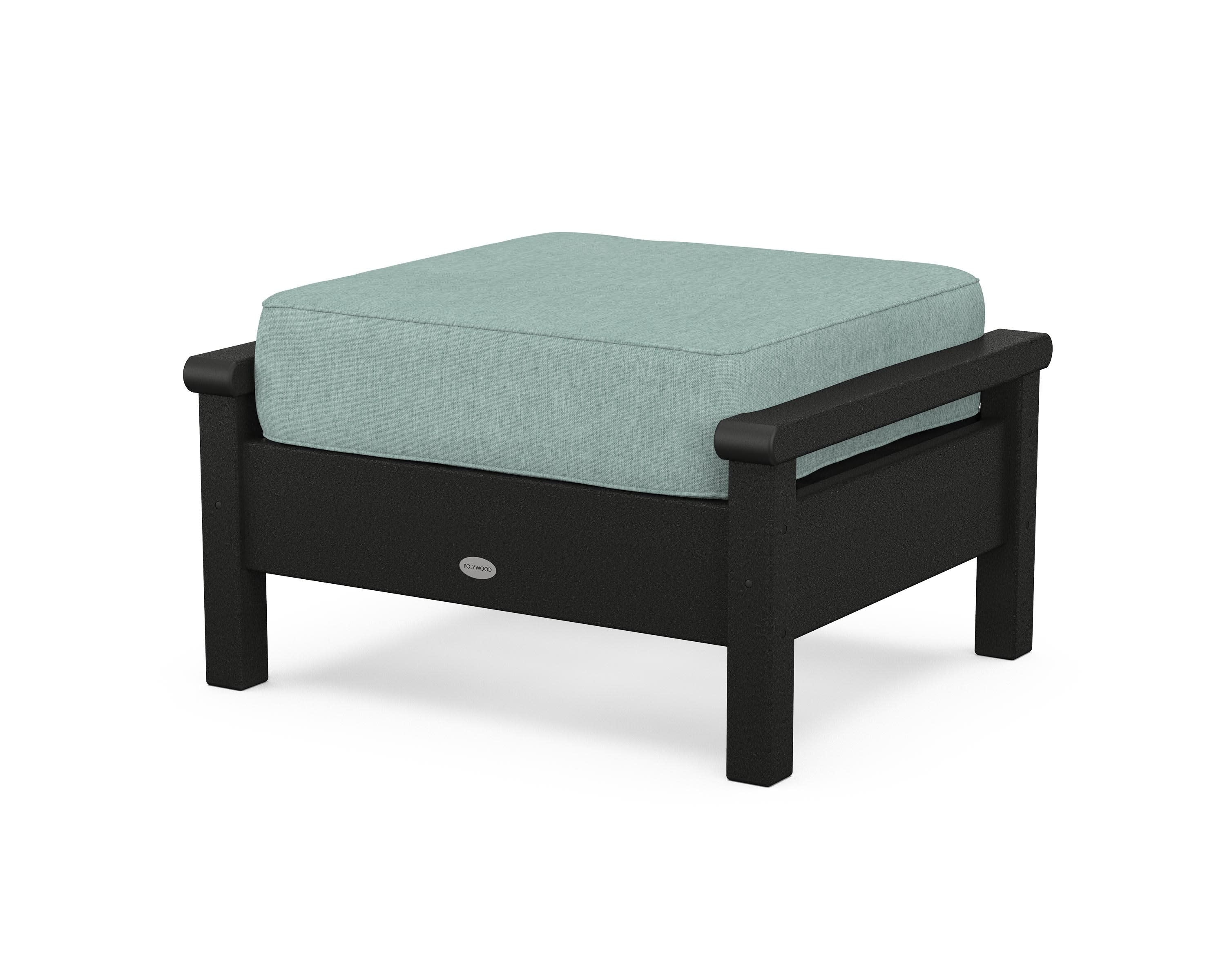 Harbour Deep Seating Ottoman in Black / Glacier Spa