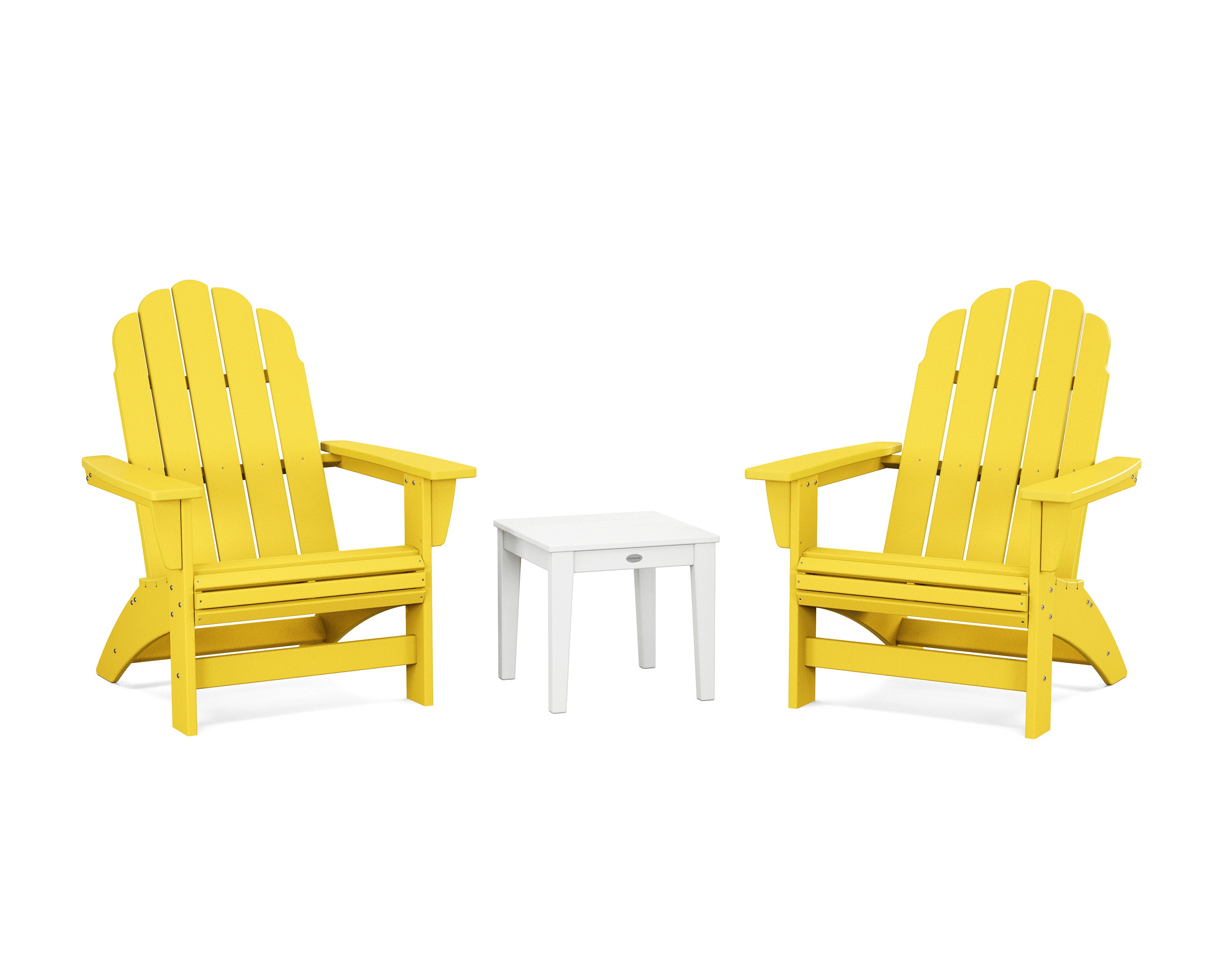 3-Piece Vineyard Grand Adirondack Set in Lemon / White