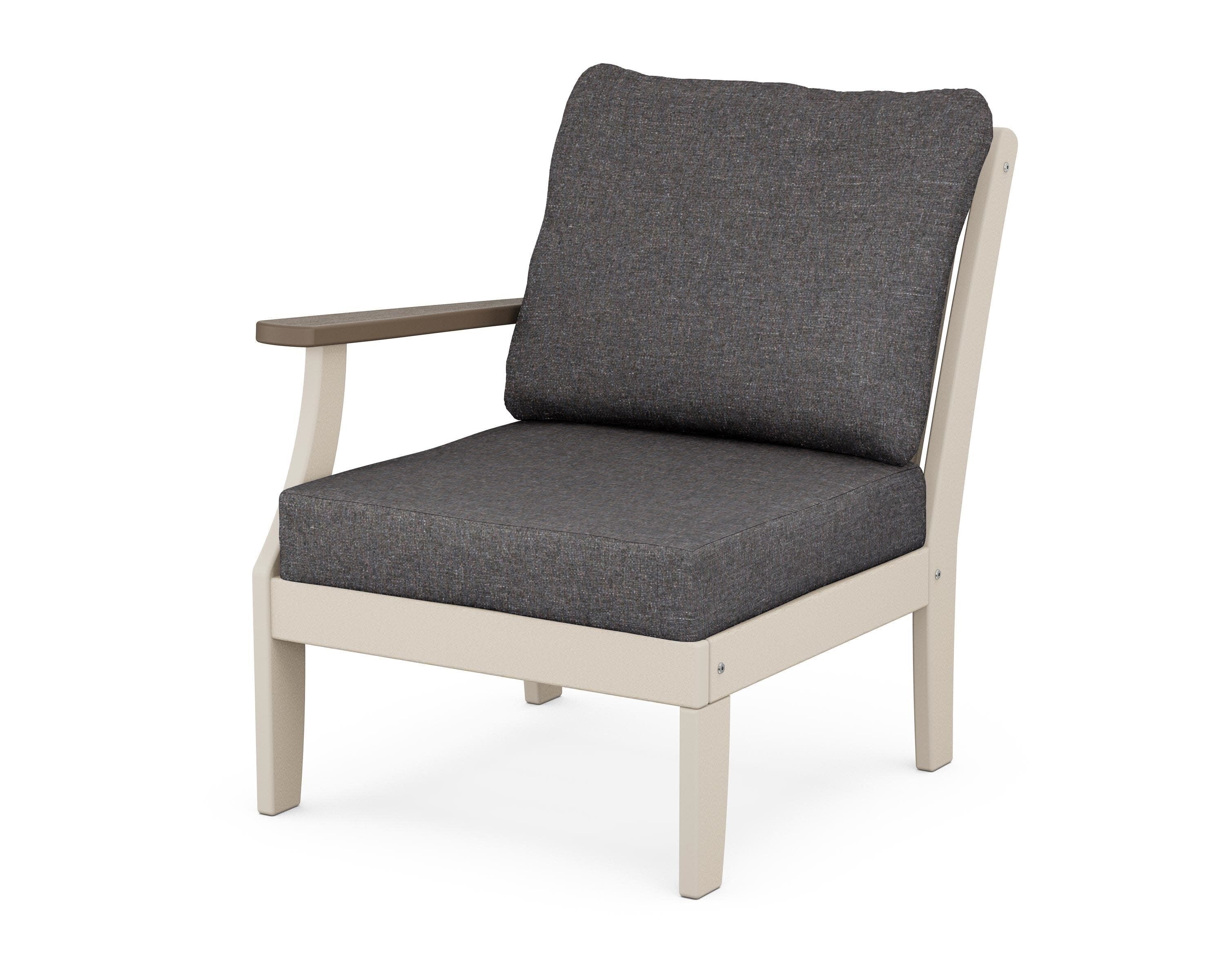 Braxton Modular Left Arm Chair in Sand / Kona / Ash Charcoal