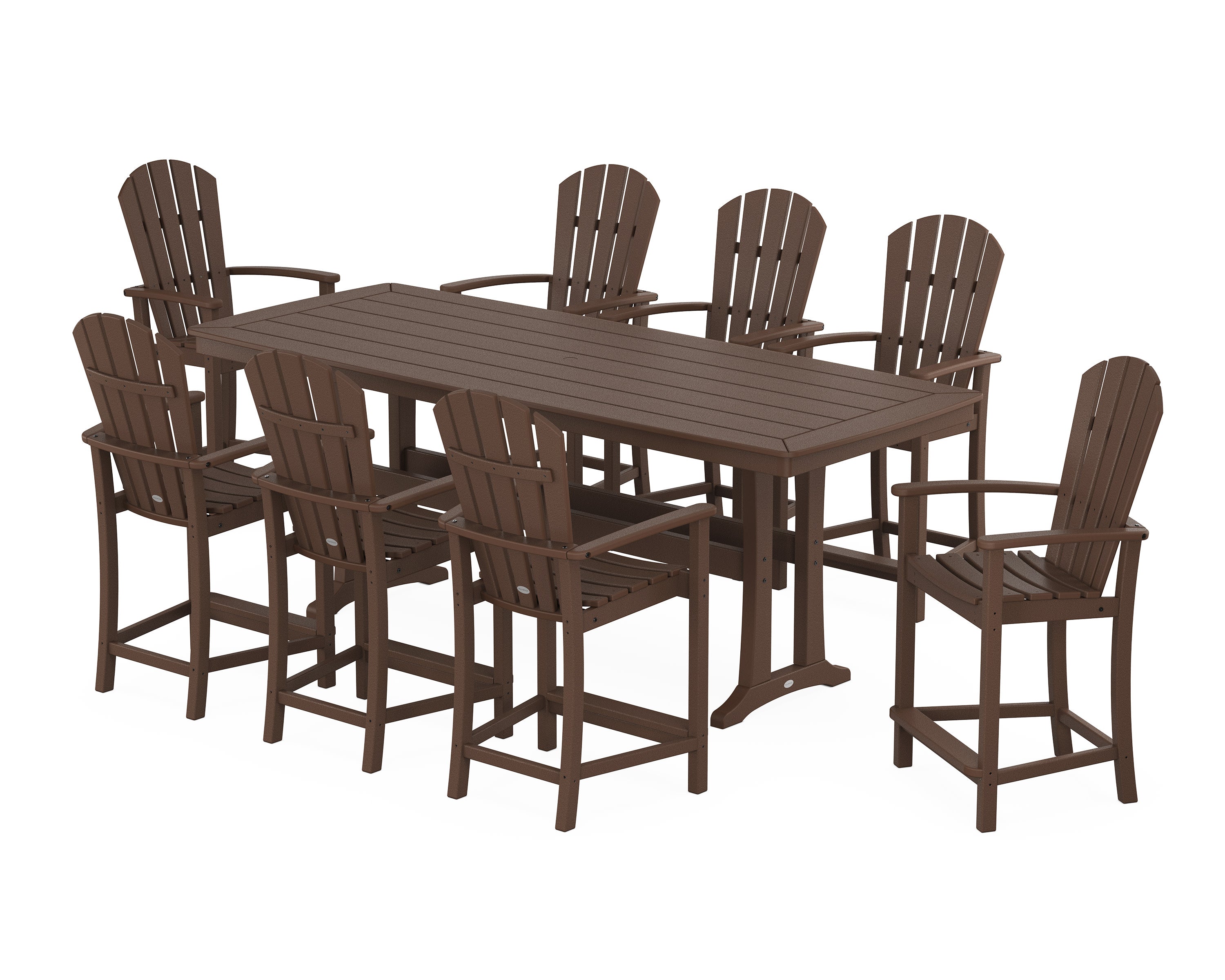 Palm Coast 9-Piece Counter Set with Trestle Legs in Mahogany