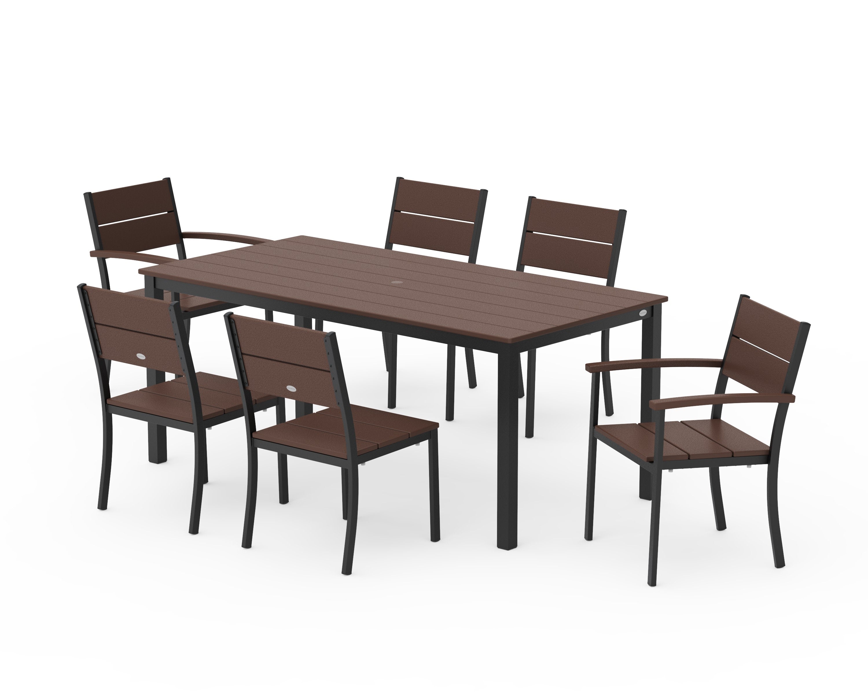 Main Street 7-Piece Dining Set in Black / Mahogany