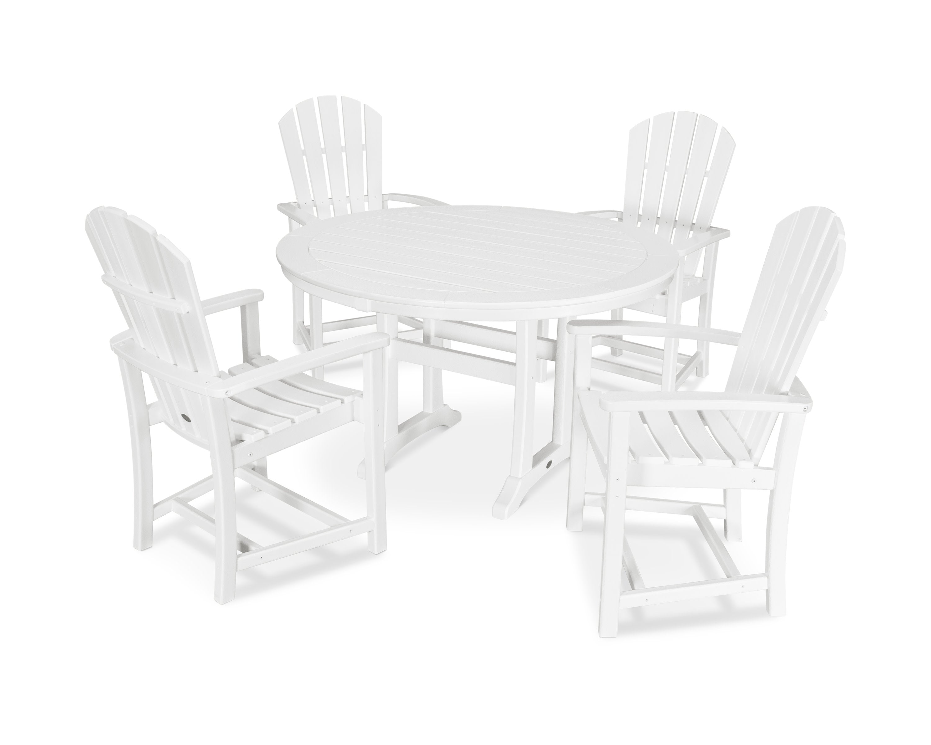 Palm Coast 5-Piece Round Dining Set in White