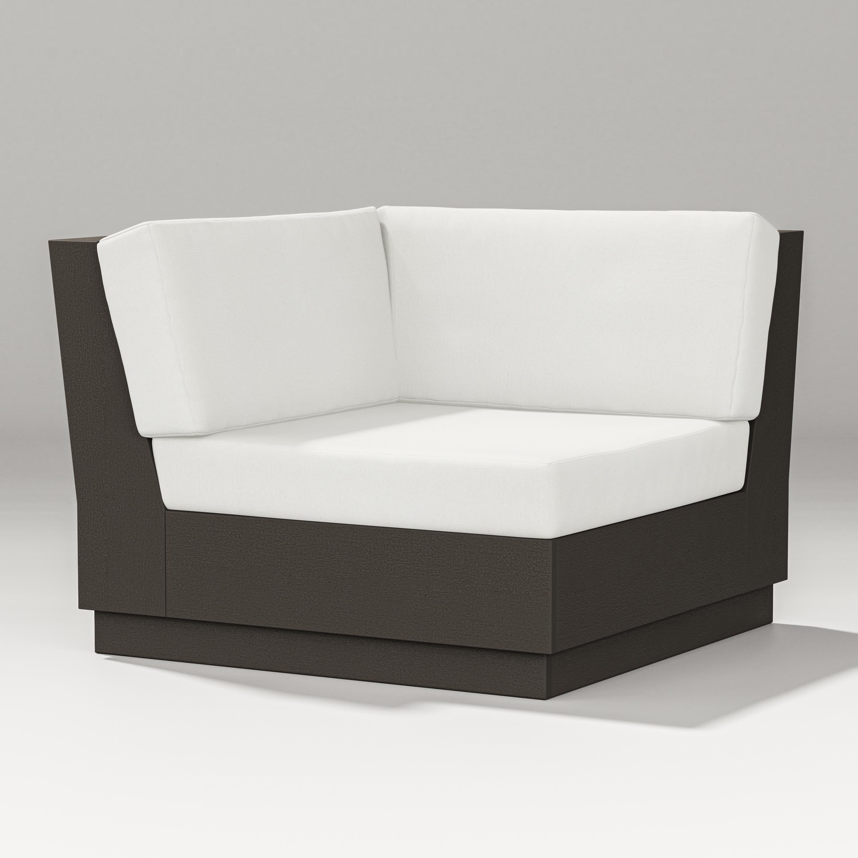 Elevate Modular Corner Chair in Vintage Coffee / Natural Linen