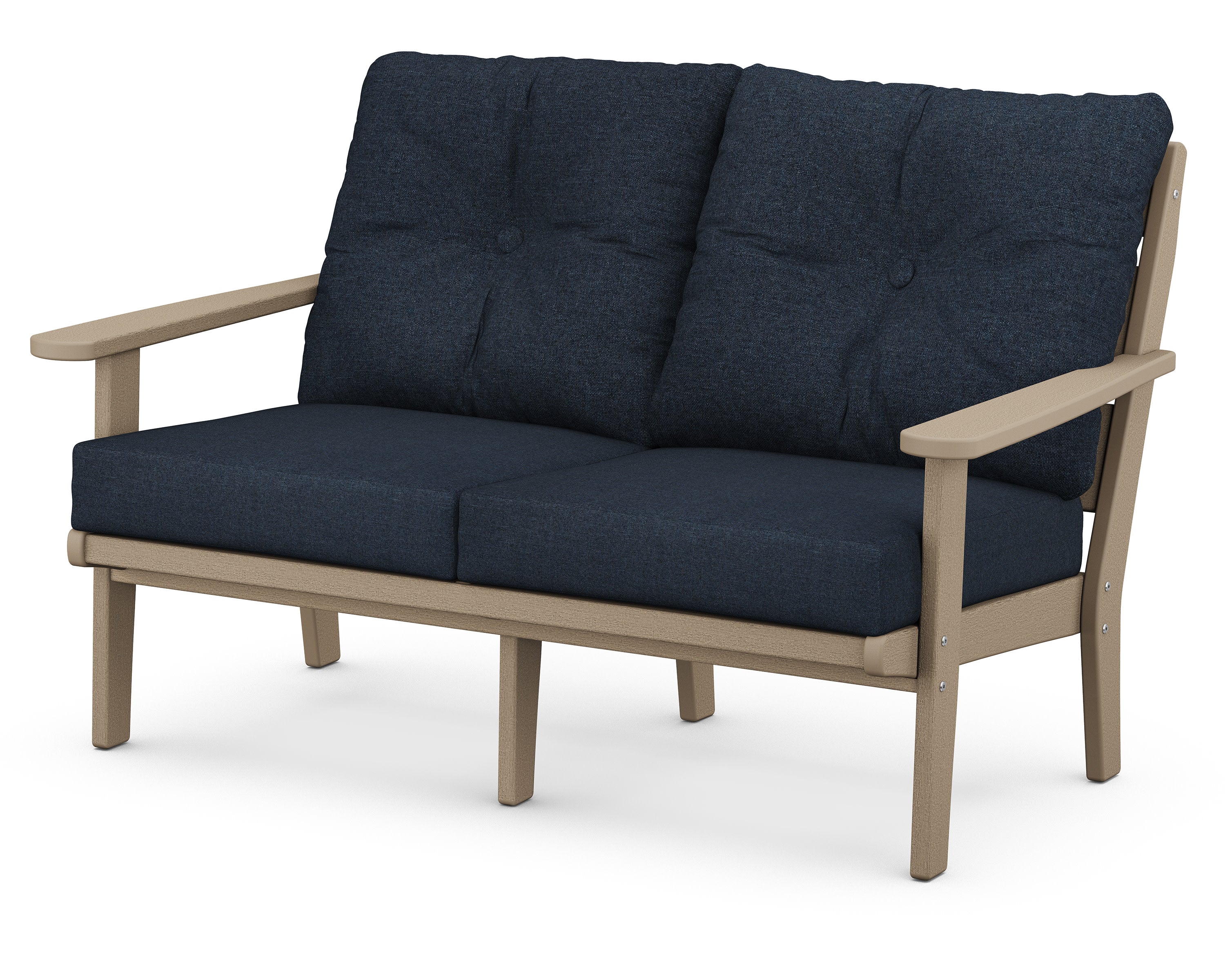Lakeside Deep Seating Loveseat in Vintage Sahara / Marine Indigo