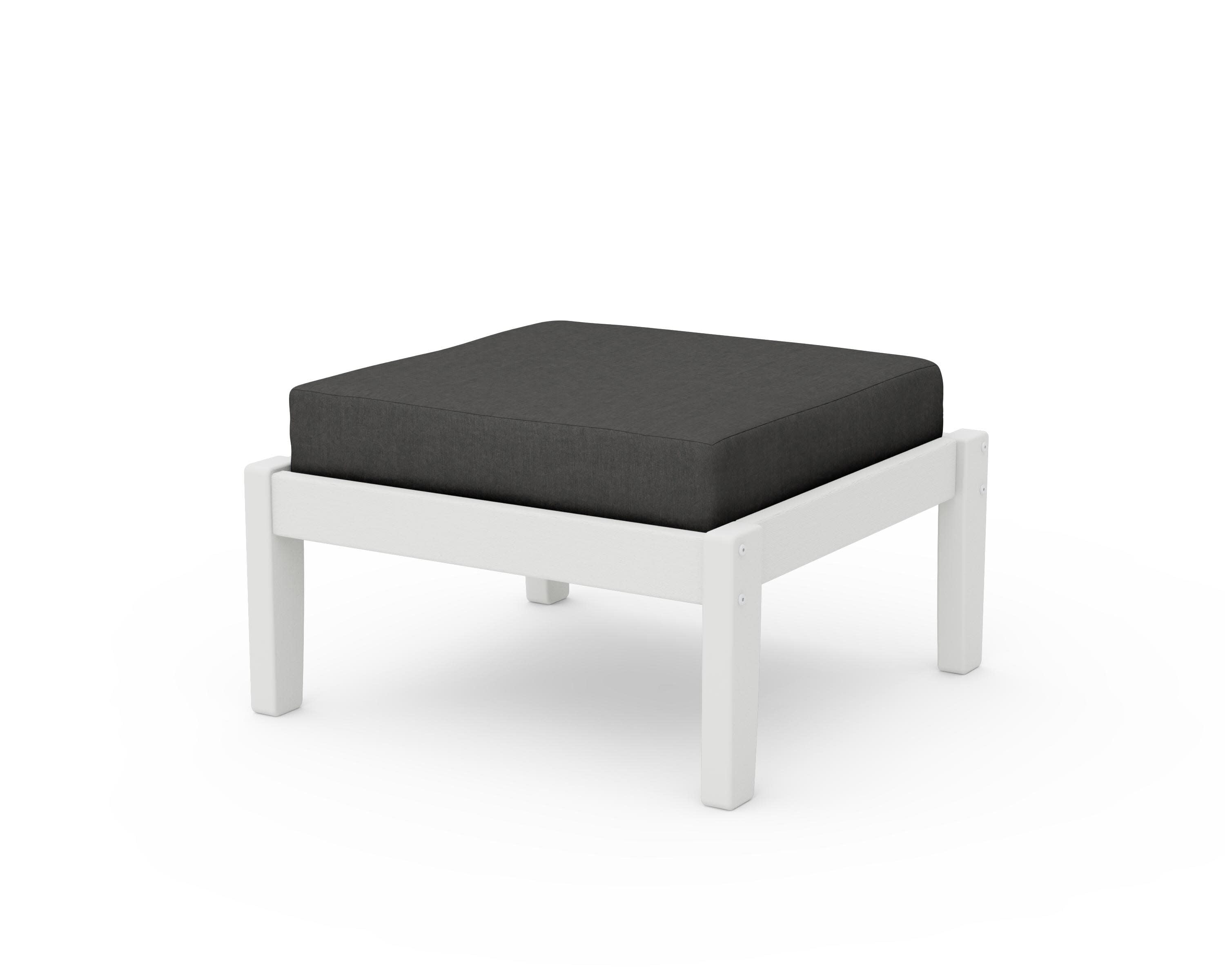Deep Seating Ottoman in Vintage White / Spectrum Carbon
