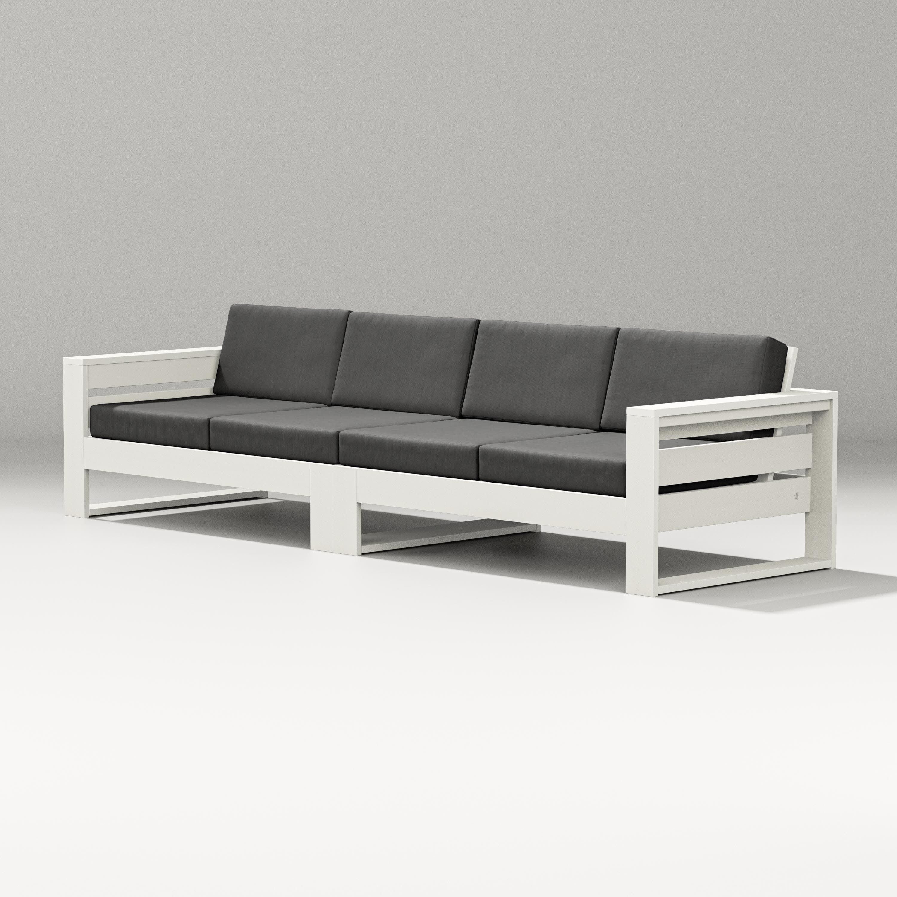 Latitude Straight Sectional in Vintage White / Spectrum Carbon