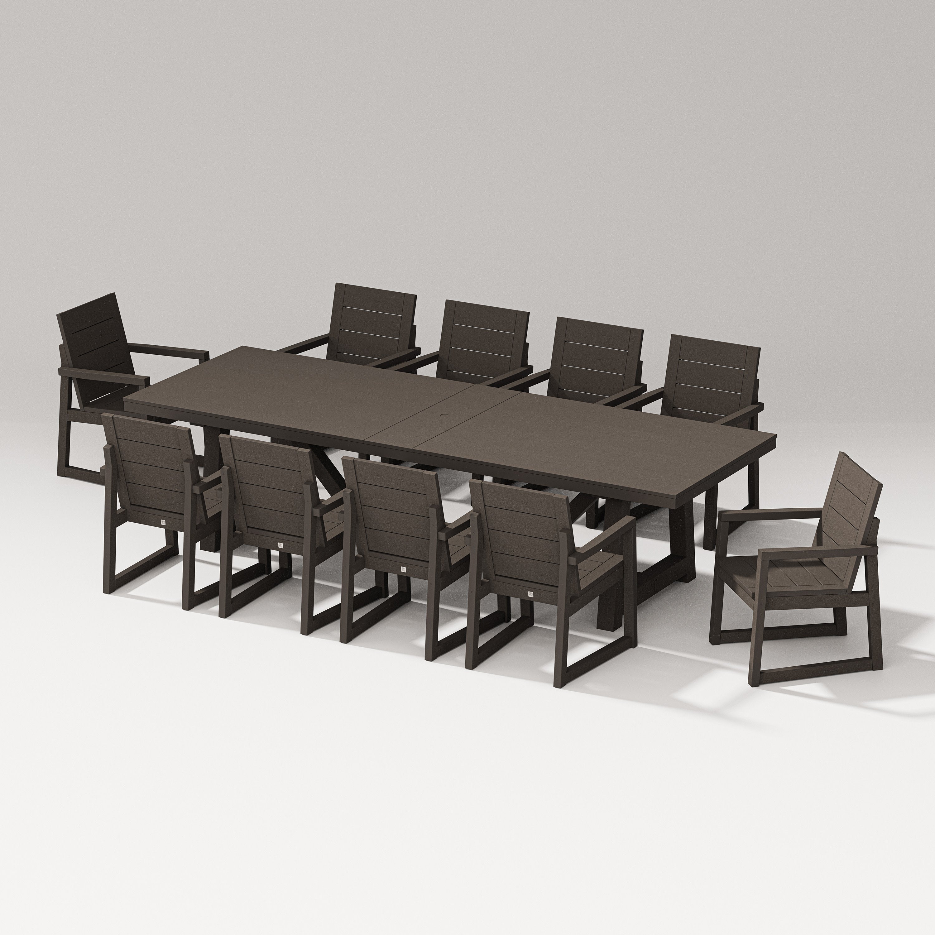 Elevate 11-Piece A-Frame Table Dining Set in Vintage Coffee