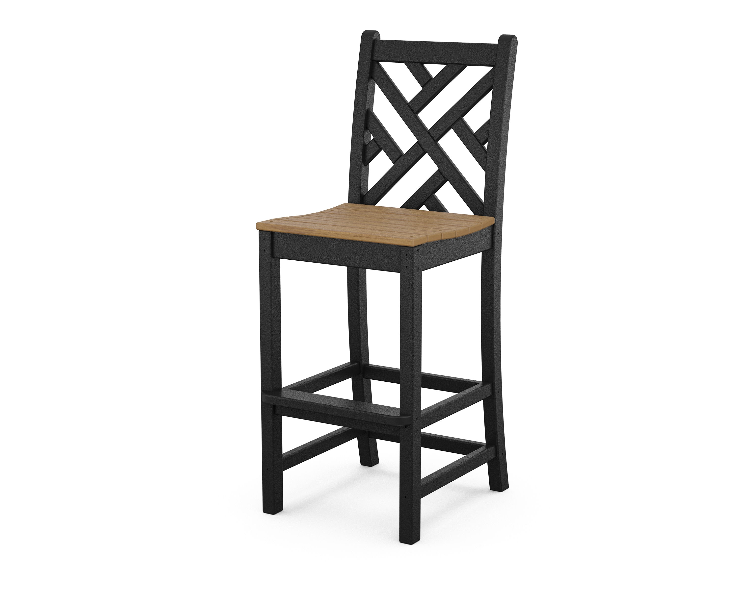 Chippendale Bar Side Chair in Black / Natural