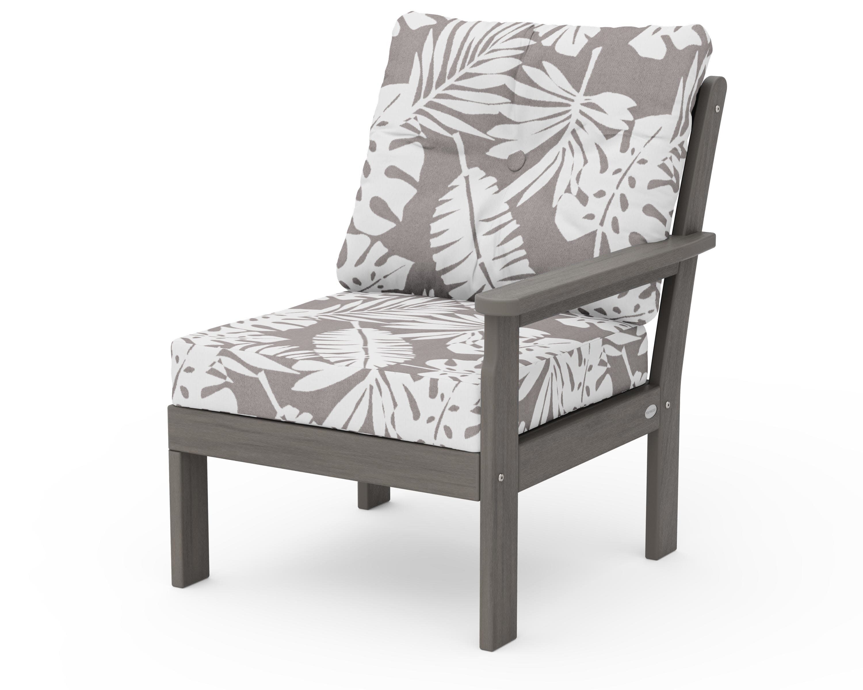 Vineyard Modular Right Arm Chair in Driftwood / Leaf Grey Mist