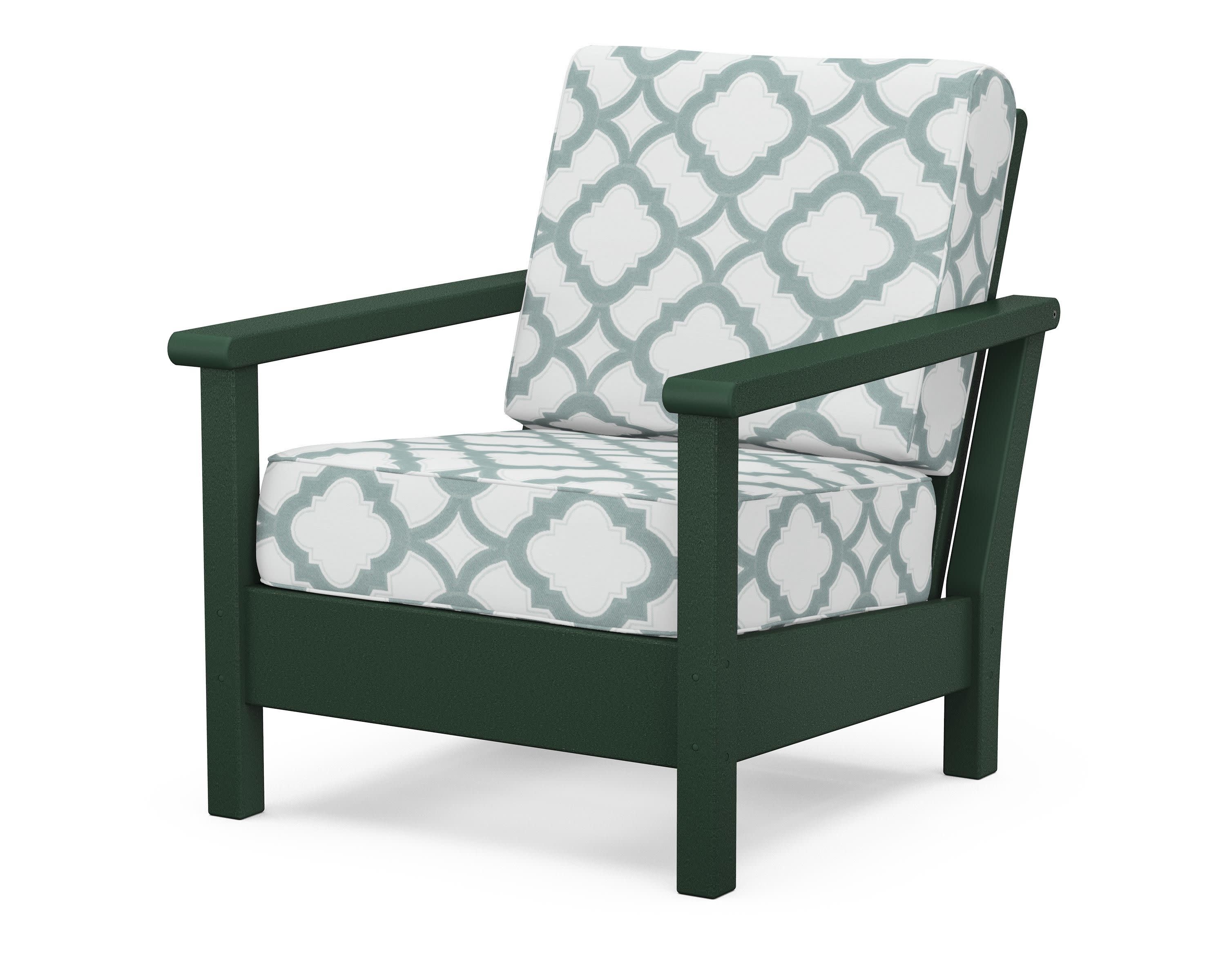 Harbour Deep Seating Chair in Green / Trellis Glacier Spa