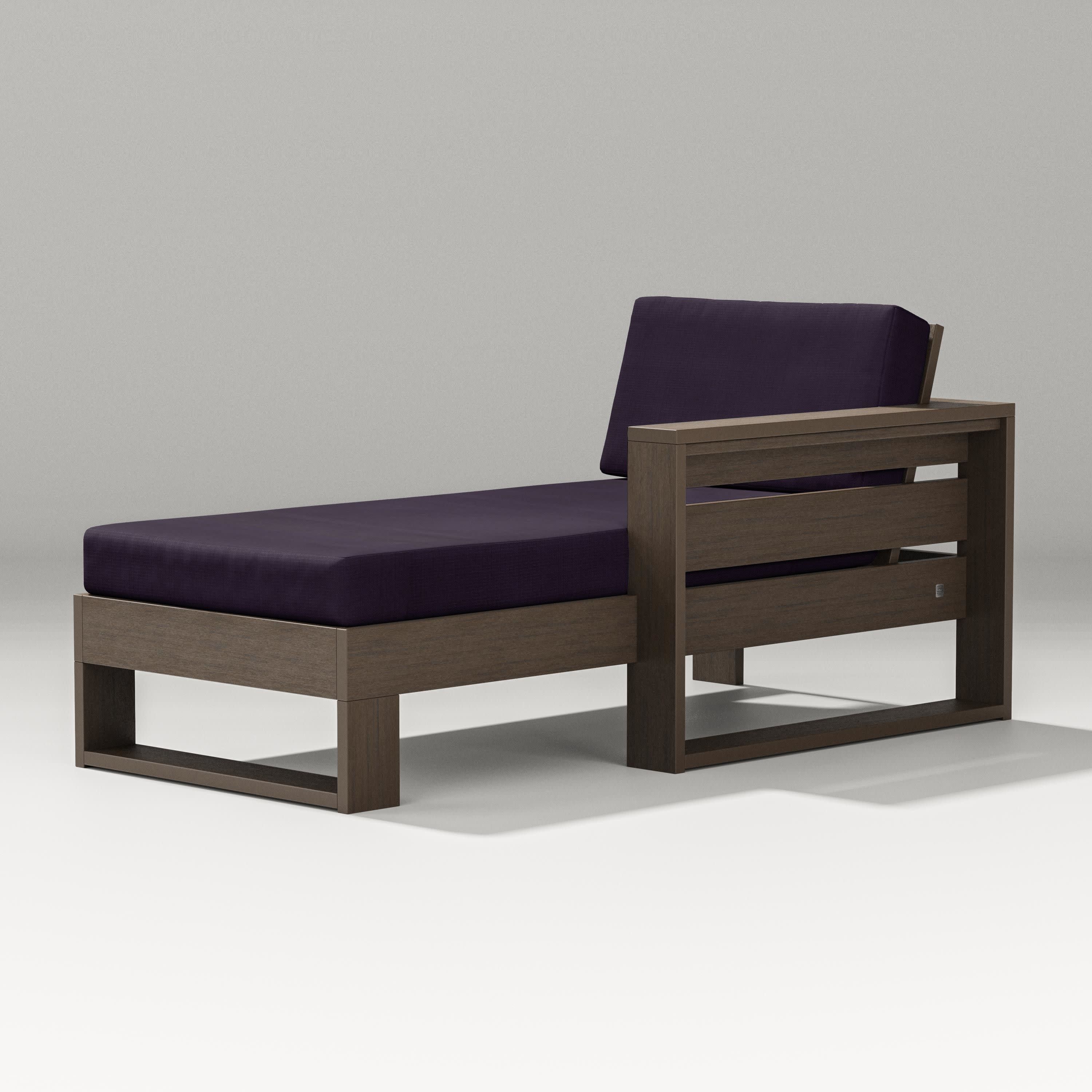 Latitude Modular Right Arm Chaise in Kona / Navy Linen