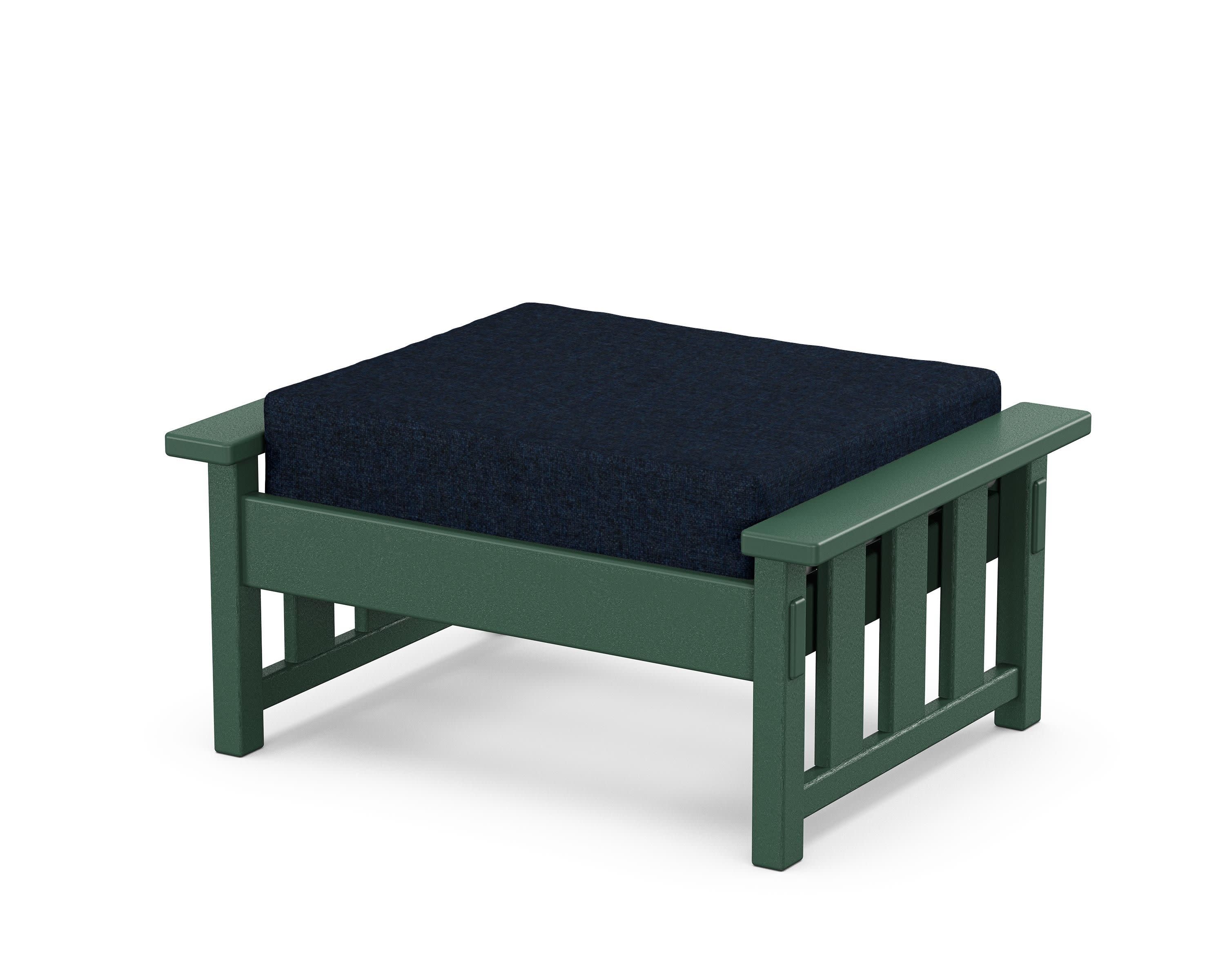 Acadia Deep Seating Ottoman in Green / Marine Indigo