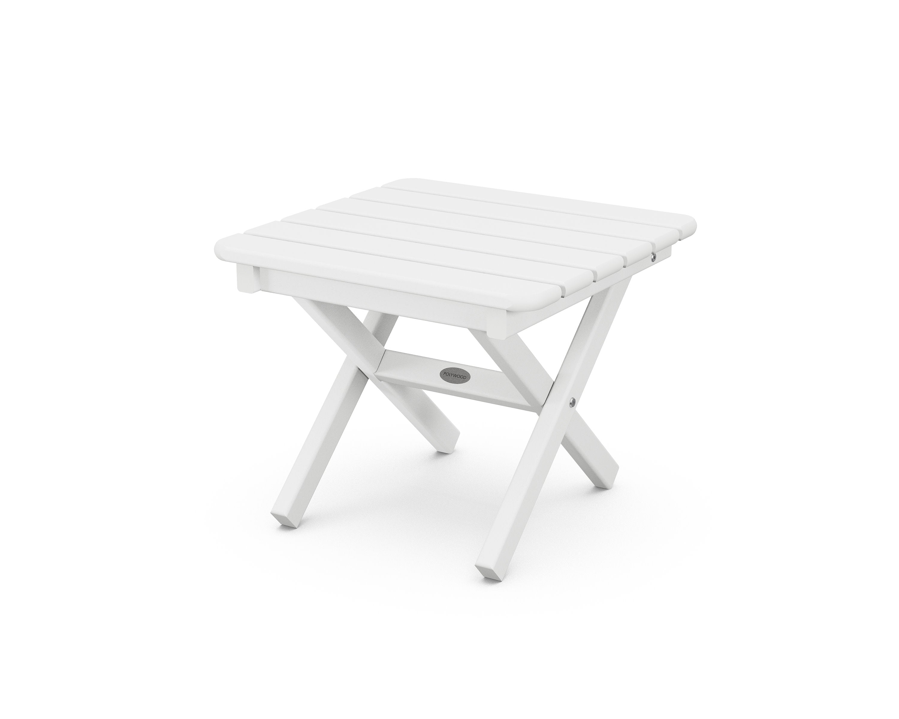Square 18" Folding Side Table in White