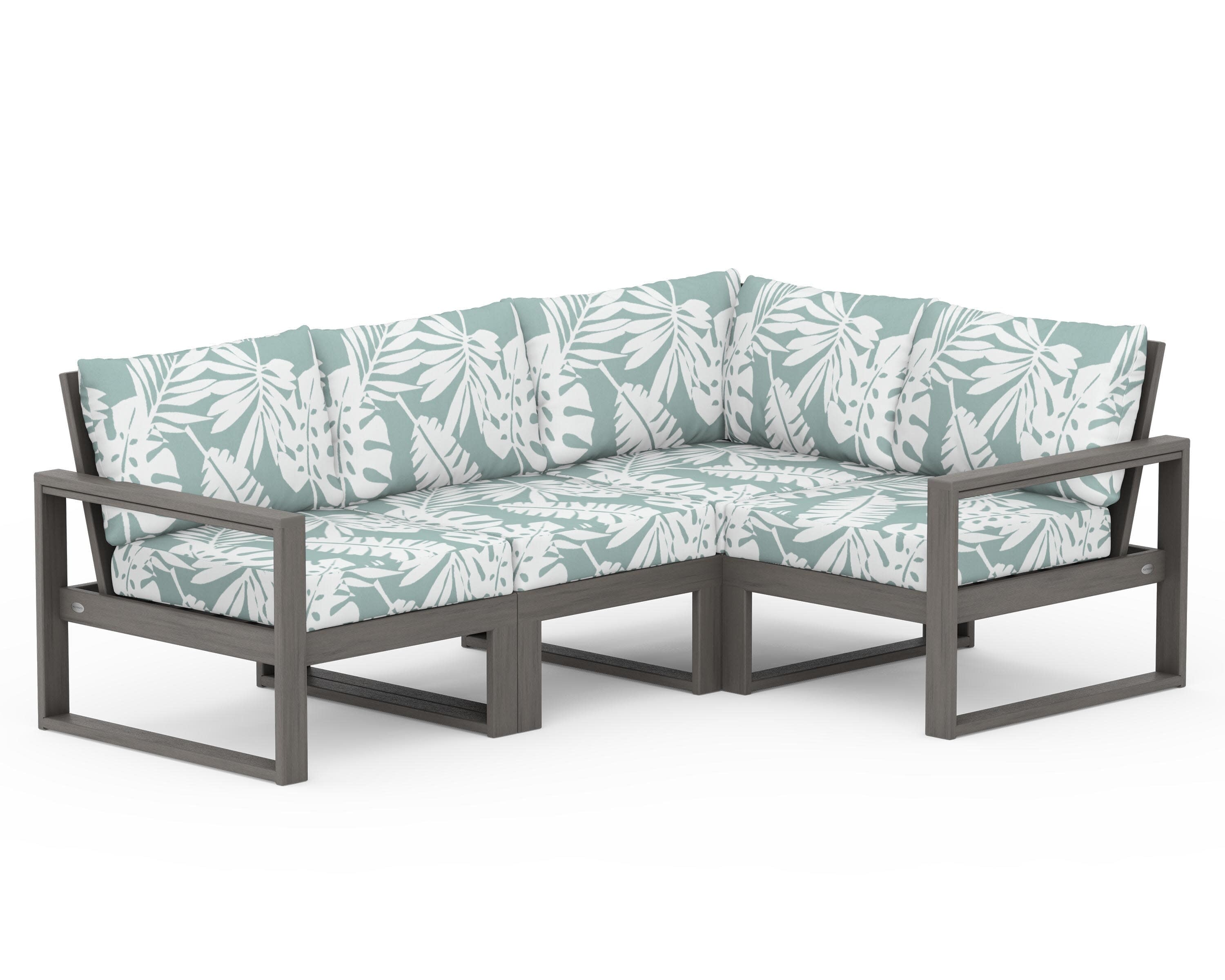 EDGE 4-Piece Modular Deep Seating Set in Driftwood / Leaf Glacier Spa